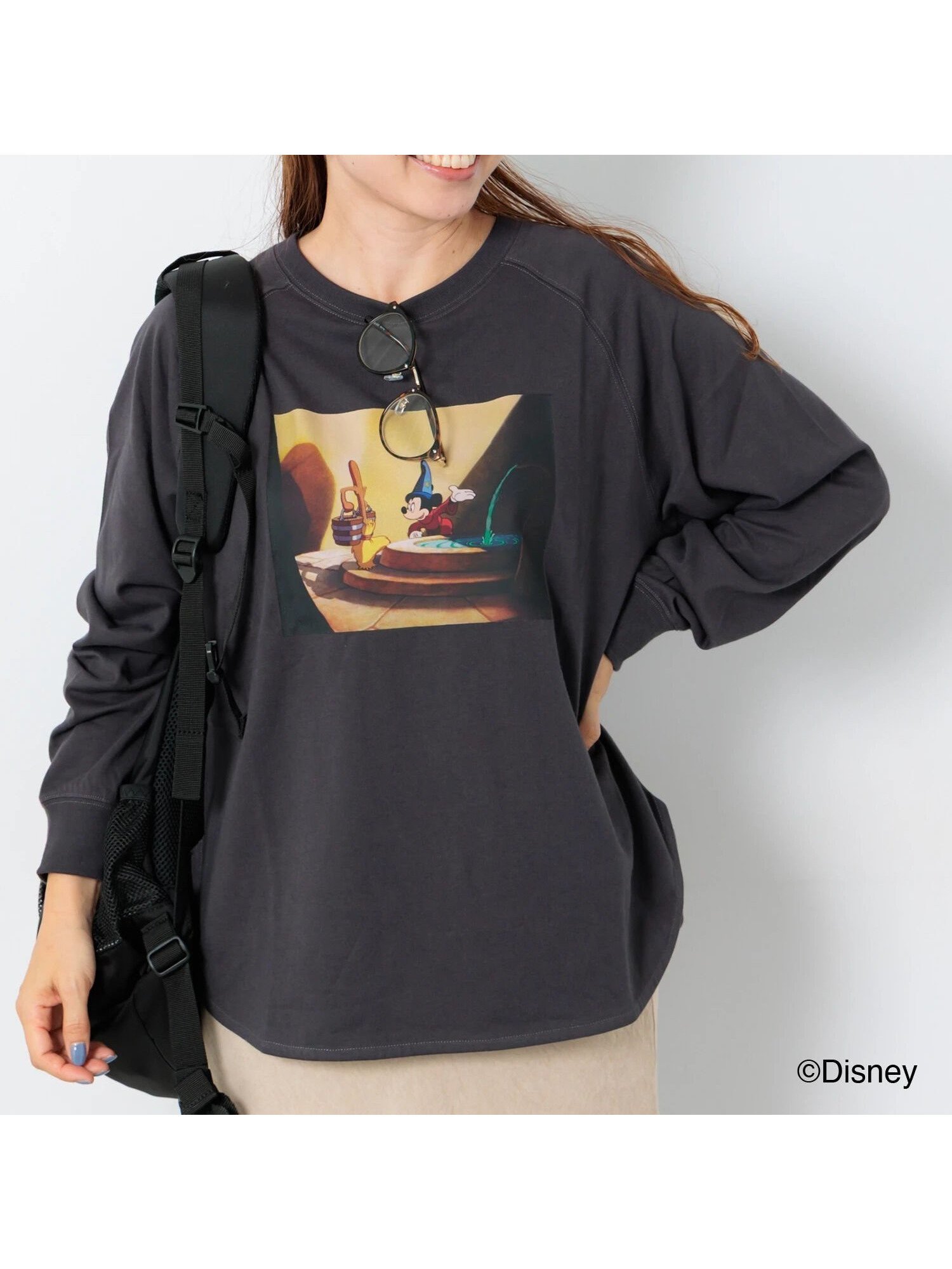 【テチチ/Te chichi】の【Disney】FANTASIA/ラグランTシャツ2 インテリア・キッズ・メンズ・レディースファッション・服の通販 founy(ファニー) 　ファッション　Fashion　レディースファッション　Fashion for Women　トップス・カットソー　Cut & Sew Tops　シャツ・ブラウス・オフィスカジュアル　Elegant Blouses & Button-Ups　ロングTシャツ・Tシャツ　Longline T-Shirts & Tees　おすすめ　Recommended / Our Picks　インナー　Innerwear　カーディガン　Cardigan, Knitwear　シンプル　Simple, Minimal　ジャケット　Jacket, Outerwear　スペシャル　Special, Limited Edition　フロント　Front, Front Design　プリント　Print, Printed Pattern　ボトム　Bottoms, Lower Wear　切替　Switching, Contrast Panel　チャコールグレー|ID: prp329100004770671 ipo3291000000034717795