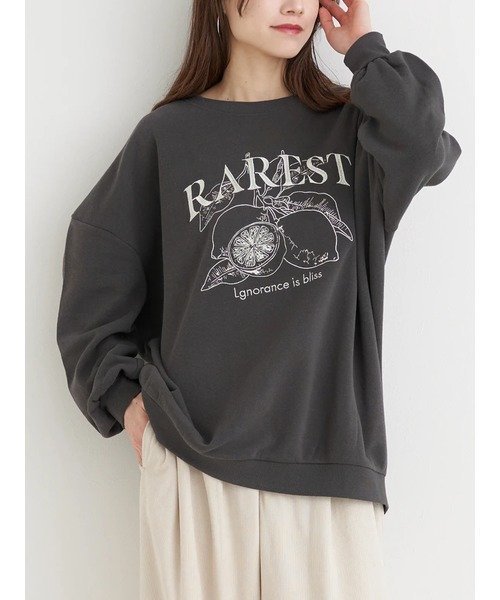 【ジェイ アンド シュプール/Re J&SUPURE】の裏起毛レモン刺繍トップス インテリア・キッズ・メンズ・レディースファッション・服の通販 founy(ファニー) ファッション Fashion レディースファッション Fashion for Women トップス・カットソー Cut & Sew Tops キャップ Cap, Baseball Cap スニーカー Sneakers, Trainers デニム Denim, Jeans Material リラックス Relax, Relaxed Fit 厚底 Platform Shoes 定番 Standard, Basic Item A/W・秋冬 Autumn/Winter 濃グレー|ID: prp329100004770674 ipo3291000000034587000