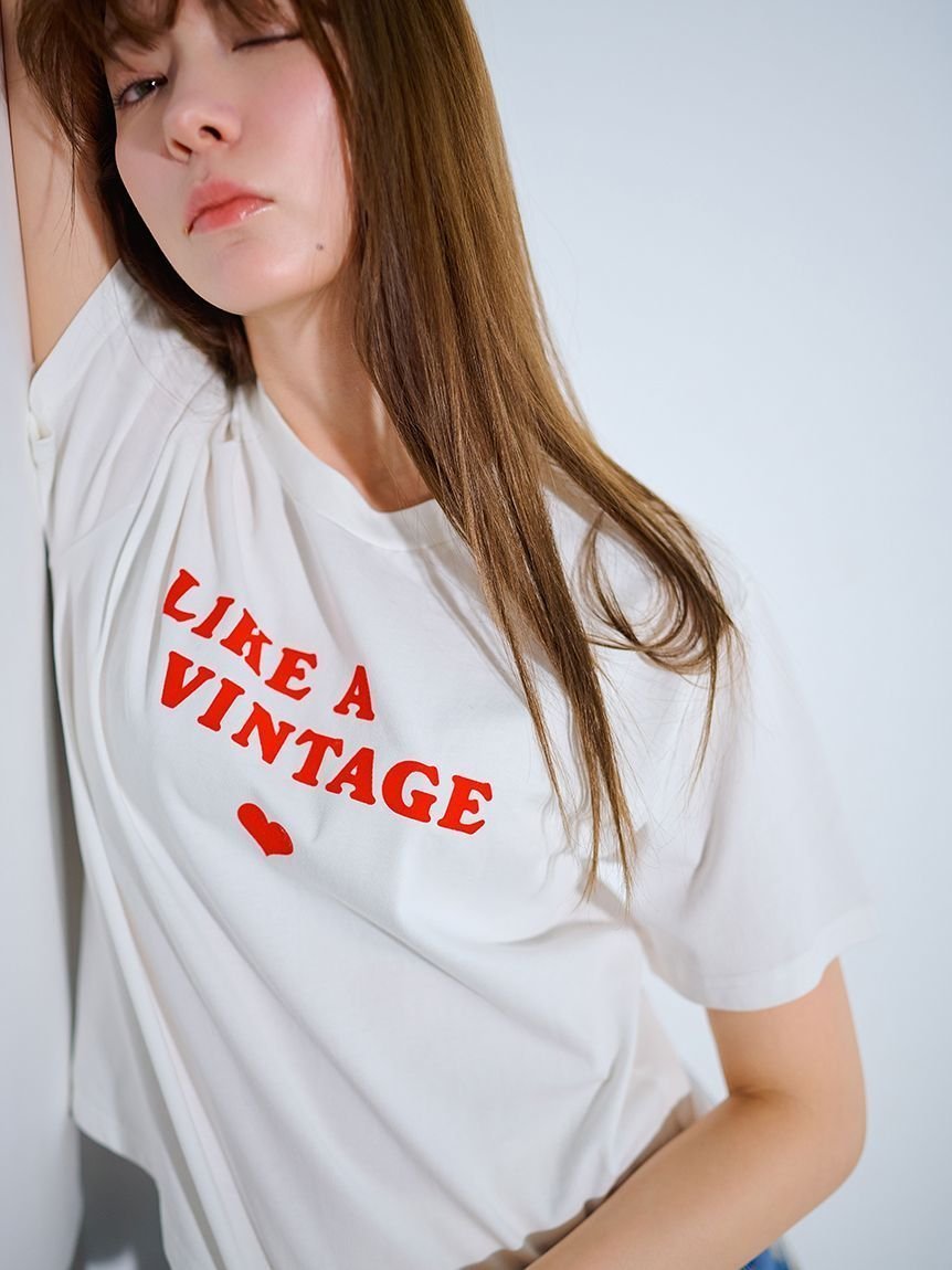 【リリーブラウン/Lily Brown】のLIKE A VINTAGE Tシャツ インテリア・キッズ・メンズ・レディースファッション・服の通販 founy(ファニー) 　雑誌掲載アイテム　Magazine Picks & Fashion Features　ファッション雑誌　Fashion Magazines　レイ　Ray　ファッション　Fashion　レディースファッション　Fashion for Women　トップス・カットソー　Cut & Sew Tops　シャツ・ブラウス・オフィスカジュアル　Elegant Blouses & Button-Ups　ロングTシャツ・Tシャツ　Longline T-Shirts & Tees　8月号　August Issue, Aug. Edition　シンプル　Simple, Minimal　スマート　Smart, Elegant　ボトム　Bottoms, Lower Wear　雑誌　Magazine, Fashion Magazine　RED[046]|ID: prp329100004770720 ipo3291000000034560124