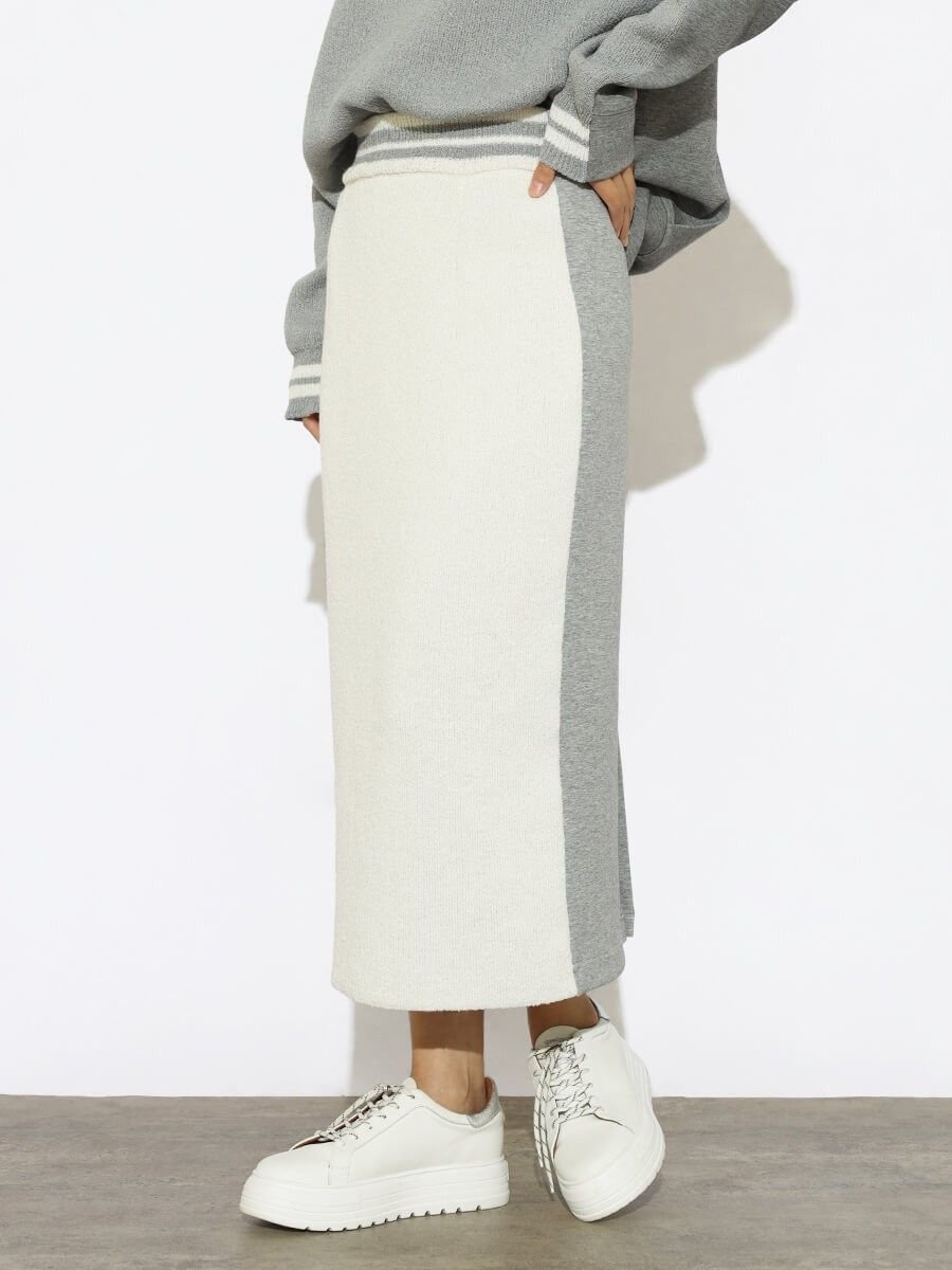 【ヴァン/Vin】の異素材切り替えナロースカート インテリア・キッズ・メンズ・レディースファッション・服の通販 founy(ファニー) ファッション Fashion レディースファッション Fashion for Women スカート Skirts おすすめ Recommended / Our Picks スリット Slit, Slit Detail セットアップ Set-Up, Coordinated Outfit フロント Front, Front Design オフホワイト|ID: prp329100004770813 ipo3291000000034597643