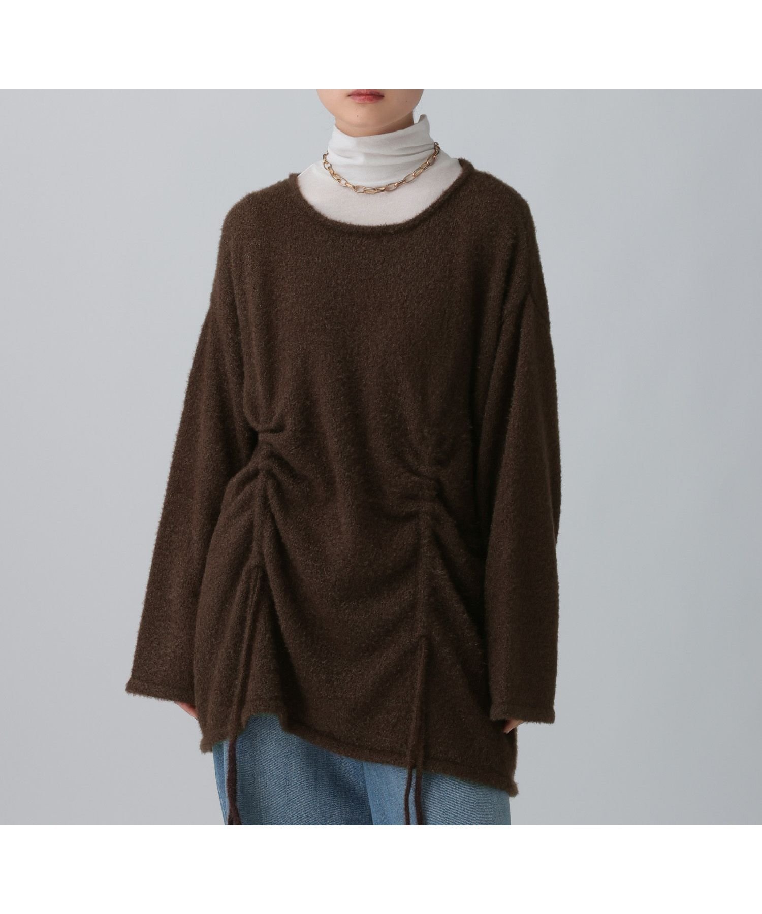 【レプシィム ローリーズファーム/LEPSIM LOWRYS FARM】の7ゲージフロントシャーリングチュニック インテリア・キッズ・メンズ・レディースファッション・服の通販 founy(ファニー) 　ファッション　Fashion　レディースファッション　Fashion for Women　トップス・カットソー　Cut & Sew Tops　おすすめ　Recommended / Our Picks　インナー　Innerwear　チュニック　Tunic, Long Top　フロント　Front, Front Design　ブラウン58|ID: prp329100004770840 ipo3291000000034907592