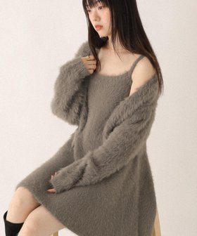 【ヘザー/Heather】のペプラムシャギーワンピース2P 人気、トレンドファッション・服の通販 founy(ファニー) ファッション Fashion レディースファッション Fashion for Women ワンピース Dresses カーディガン Cardigan, Knitwear キャミワンピース Cami Dress, Slip Dress シンプル Simple, Minimal スウェット / スエット Sweatshirt, Sweatwear デニム Denim, Jeans Material ボトム Bottoms, Lower Wear 冬 Winter / This Winter |ID:prp329100004770846
