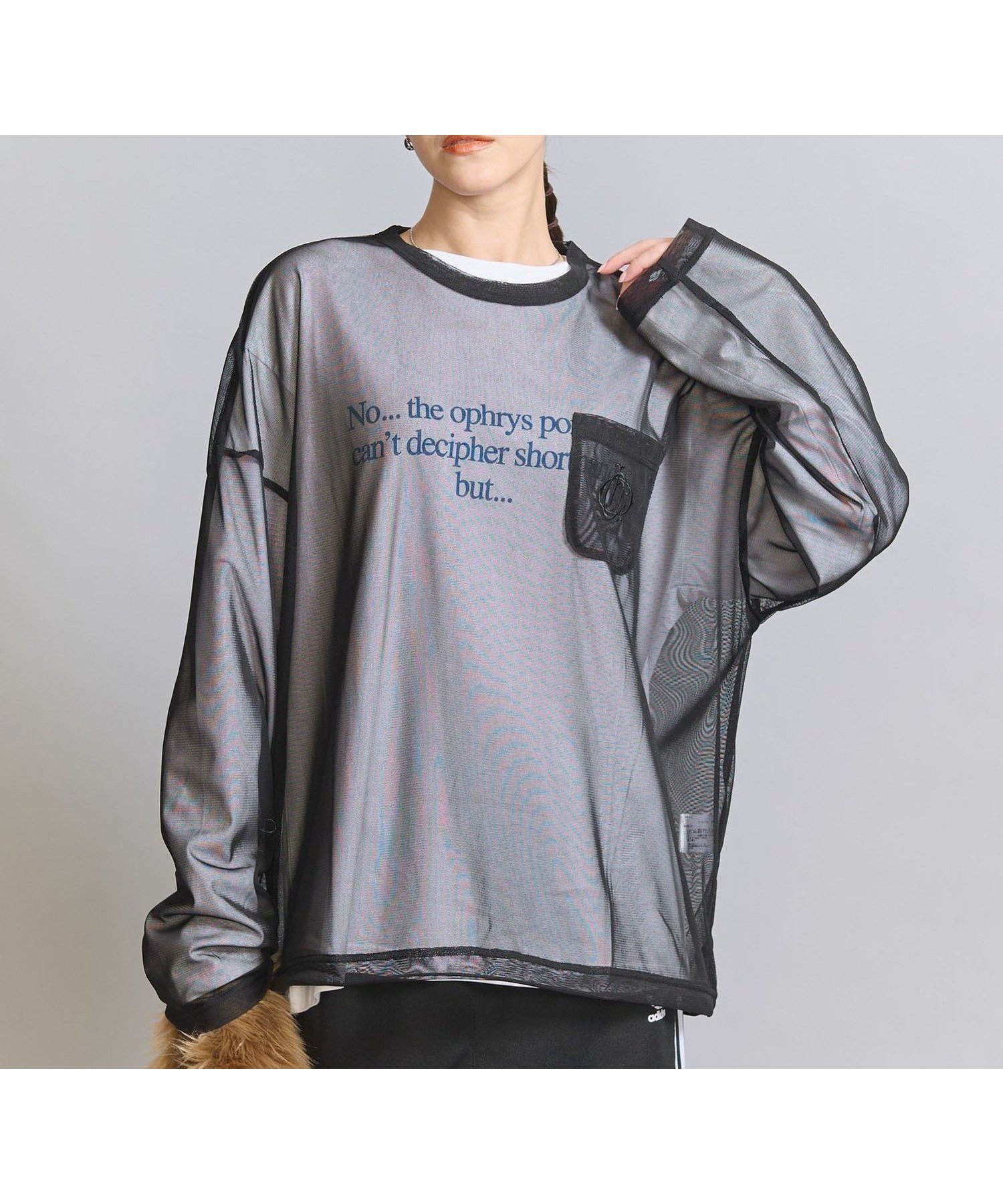 【ユナイテッドアローズ/UNITED ARROWS】のCharcoal メッシュ ロングスリーブ Tシャツ インテリア・キッズ・メンズ・レディースファッション・服の通販 founy(ファニー) ファッション Fashion レディースファッション Fashion for Women トップス・カットソー Cut & Sew Tops シャツ・ブラウス・オフィスカジュアル Elegant Blouses & Button-Ups ロングTシャツ・Tシャツ Longline T-Shirts & Tees インナー Innerwear コンパクト Compact, Small Size シアー Sheer, See-Through スリーブ Sleeve, Long Sleeve / Short Sleeve ドローコード Drawcord, Drawstring Cord ビンテージ Vintage, Retro Style プリント Print, Printed Pattern ポケット Pocket, Pocket Detail 別注 Limited Edition, Custom Order メッシュ Mesh, Net Fabric ロング Long, Long-Length 冬 Winter / This Winter アウトレット Outlet / Clearance おすすめ Recommended / Our Picks 夏 Summer BLACK|ID: prp329100004770850 ipo3291000000034562094