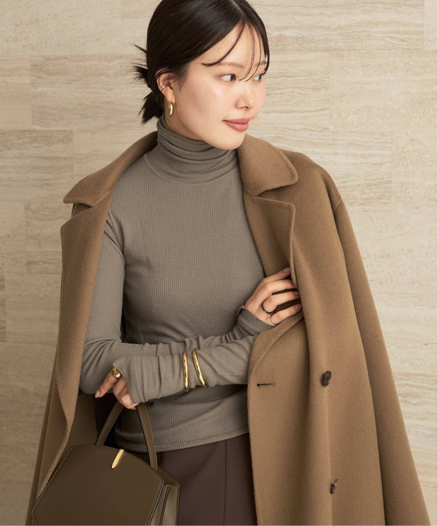 【プラージュ/Plage】の《追加 》super100s jersey turtle ニット インテリア・キッズ・メンズ・レディースファッション・服の通販 founy(ファニー) ファッション Fashion レディースファッション Fashion for Women トップス・カットソー Cut & Sew Tops ニット Knit Tops & Sweaters カットソー Cut and Sewn Top フィット Fit, Slim Fit ブラウン D|ID: prp329100004770889 ipo3291000000034562690