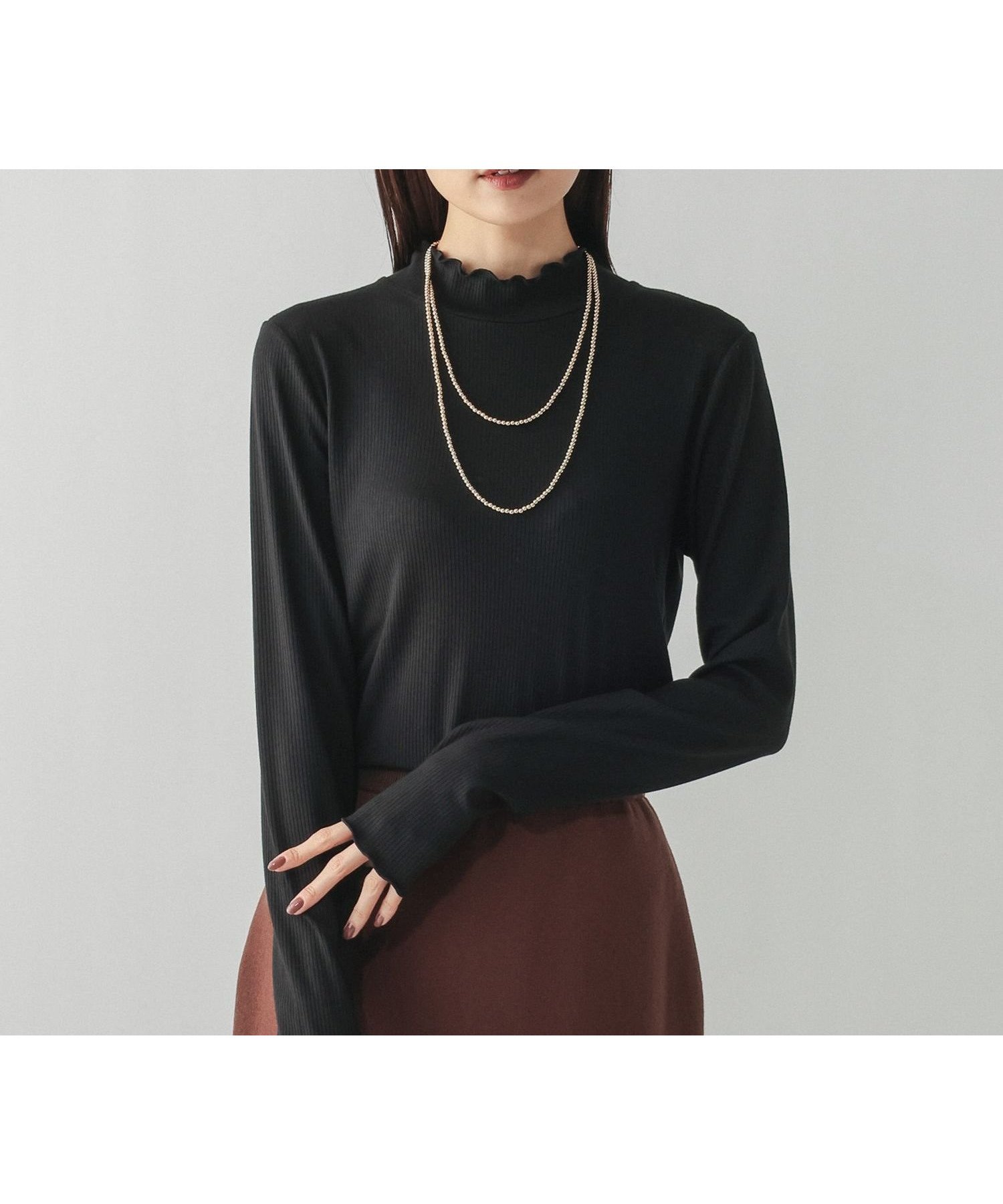 【グローバルワーク/GLOBAL WORK】のFffit エフィット/メローリブハイネック長袖/612375 インテリア・キッズ・メンズ・レディースファッション・服の通販 founy(ファニー) ファッション Fashion レディースファッション Fashion for Women トップス・カットソー Cut & Sew Tops おすすめ Recommended / Our Picks インナー Innerwear カットソー Cut and Sewn Top ハイネック High Neck, Mock Neck フィット Fit, Slim Fit 長袖 Long Sleeve, Full Sleeve ブラック09|ID: prp329100004770912 ipo3291000000034562847