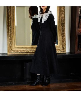 【ミスティ ウーマン/mysty woman】のレース襟付き微起毛ワンピース 人気、トレンドファッション・服の通販 founy(ファニー) ファッション Fashion レディースファッション Fashion for Women ワンピース Dresses ギャザー Gathered, Ruffled クラシカル Classical, Vintage-Inspired ハイネック High Neck, Mock Neck レース Lace, Lace Fabric |ID:prp329100004770921