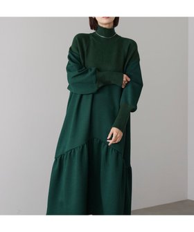 【バブ ブージュルード/Bab Bou Jeloud】の膨れジャガード異素材ニットワンピース 人気、トレンドファッション・服の通販 founy(ファニー) ファッション Fashion レディースファッション Fashion for Women ワンピース Dresses ニットワンピース Knit Dresses シンプル Simple, Minimal タートル Turtleneck, Turtle Collar ドッキング Docking, Mixed Material ミックス Mix, Mixed Style エレガント 上品 Elegant 再入荷 Restock / Back in Stock 冬 Winter / This Winter 防寒 Cold Protection, Winter-Ready |ID:prp329100004770923