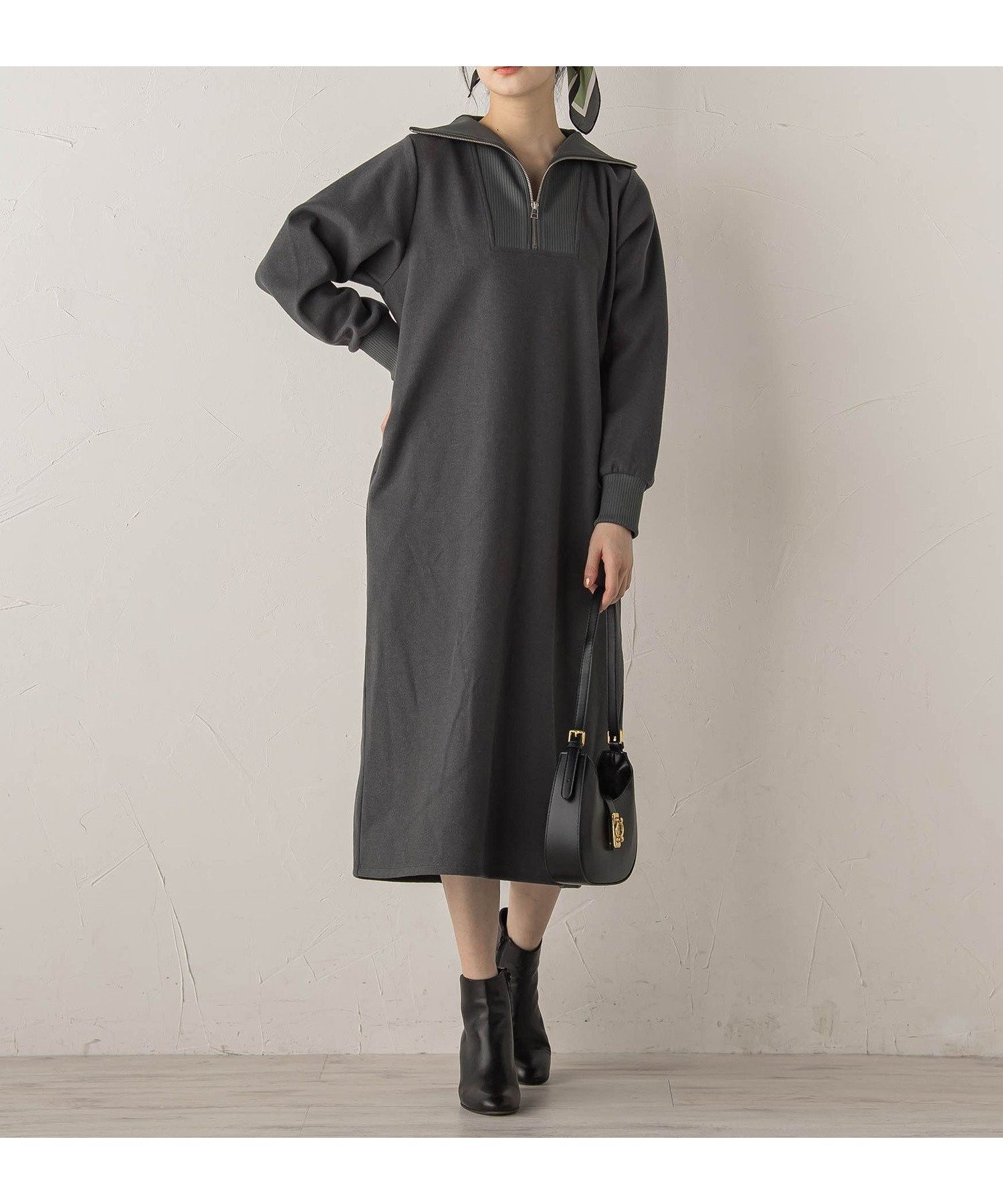 【ドロワット ロートレアモン/Droite Lautreamont】の【WEB限定】圧縮起毛ステンニットワンピース≪手洗い可能≫ インテリア・キッズ・メンズ・レディースファッション・服の通販 founy(ファニー) 　ファッション　Fashion　レディースファッション　Fashion for Women　ワンピース　Dresses　ニットワンピース　Knit Dresses　トレンド　Trend, Trending Now　フェミニン　Feminine, Girly　冬　Winter / This Winter　A/W・秋冬　Autumn/Winter　エレガント 上品　Elegant　2025年　2025　2025-2026秋冬・A/W　Autumn/Winter 2025–26 AW25–26　ライトグレー|ID: prp329100004770943 ipo3291000000035172110