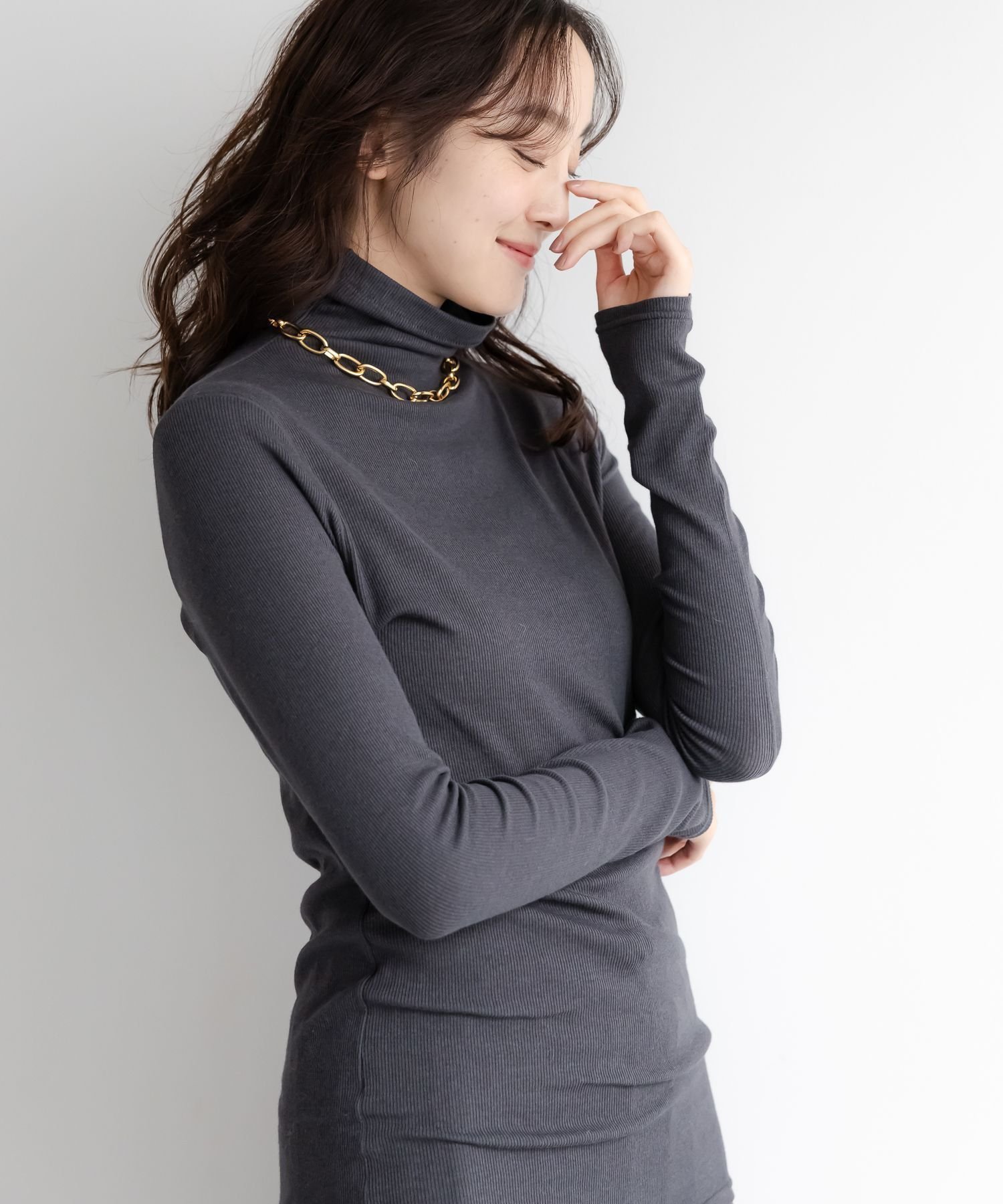 【エルーラ/Elura】のジンジャーモイストタートル/133670 インテリア・キッズ・メンズ・レディースファッション・服の通販 founy(ファニー) ファッション Fashion レディースファッション Fashion for Women インナー Innerwear シアー Sheer, See-Through 冬 Winter / This Winter ダークグレー18|ID: prp329100004770987 ipo3291000000034563710