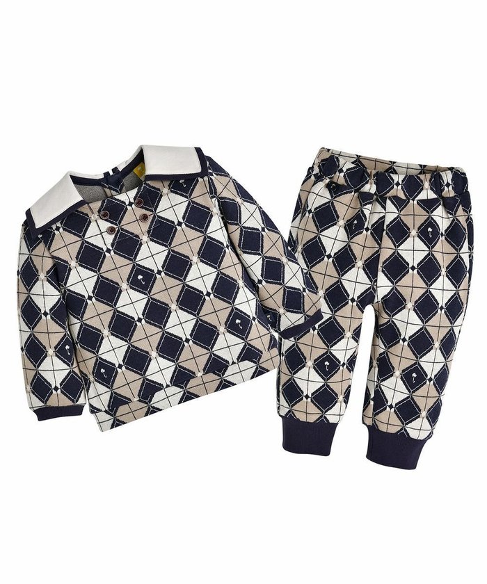 【モイモルン/moimoln / KIDS】の【セットアップ】アーガイル柄ジャガードトップス パンツ インテリア・キッズ・メンズ・レディースファッション・服の通販 founy(ファニー) https://founy.com/ ファッション Fashion キッズファッション Fashion for Kids トップス・カットソー Cut & Sew Tops ボトムス Bottoms セットアップ Matching Sets キッズトップス Tops シンプル Simple, Minimal ジャカード/ジャガード Jacquard, Woven Pattern セットアップ Set-Up, Coordinated Outfit 人気 Popular, Best Seller |ID: prp329100004771067 ipo3291000000034564484