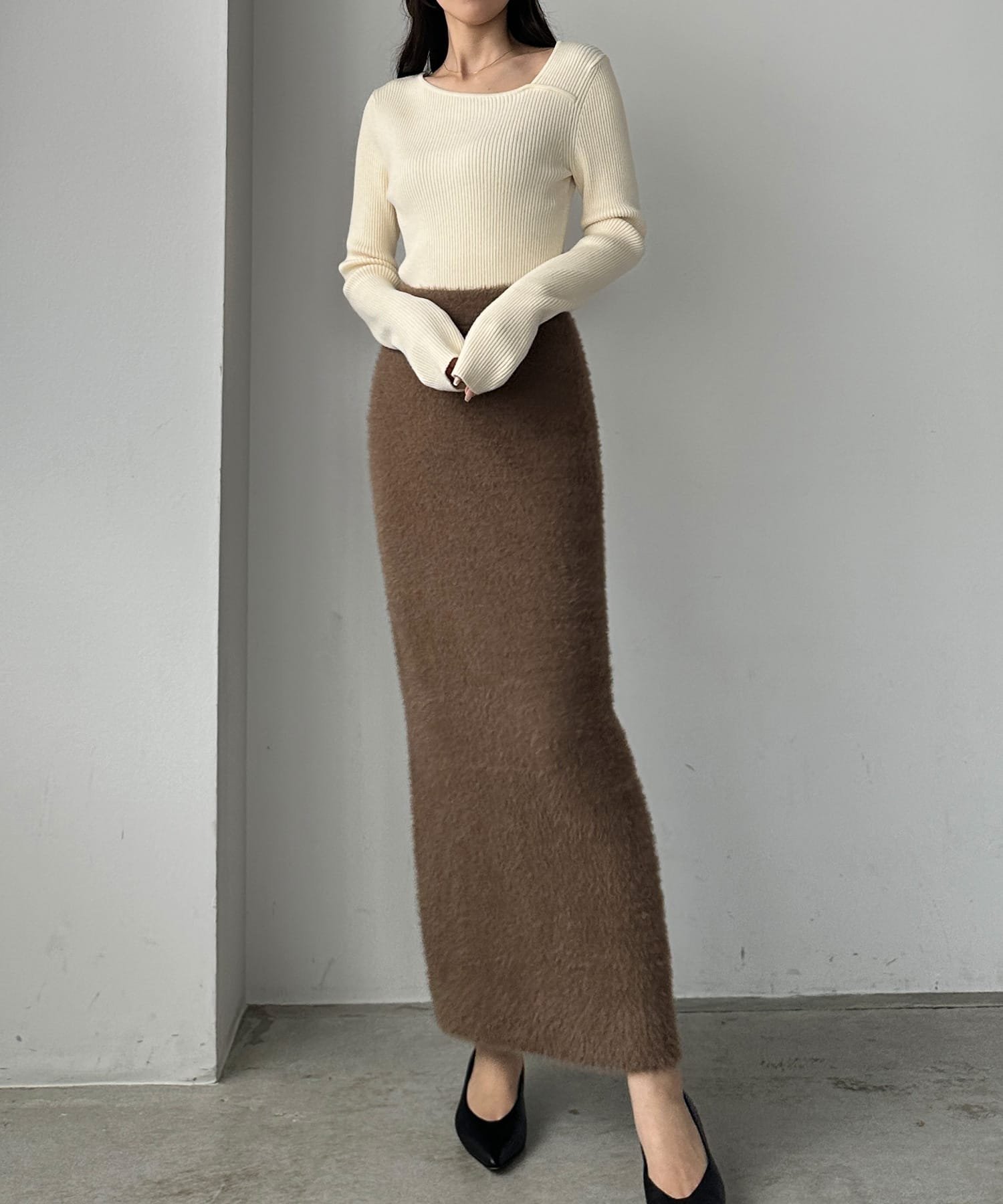 【ジュノア/JUNOAH】のLouere シャギーニットスカート インテリア・キッズ・メンズ・レディースファッション・服の通販 founy(ファニー) ファッション Fashion レディースファッション Fashion for Women スカート Skirts Bブラウン|ID: prp329100004771635 ipo3291000000034568798