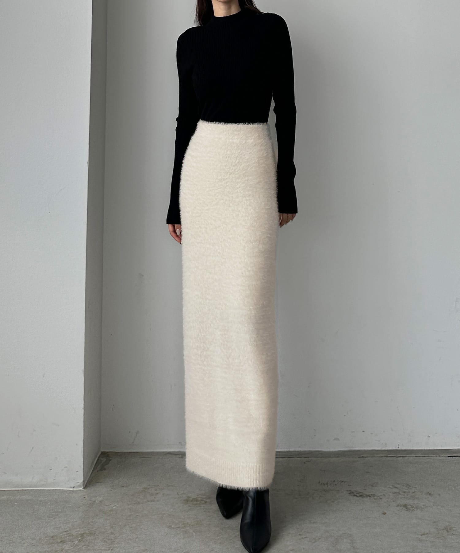 【ジュノア/JUNOAH】のLouere シャギーニットスカート インテリア・キッズ・メンズ・レディースファッション・服の通販 founy(ファニー) ファッション Fashion レディースファッション Fashion for Women スカート Skirts Bアイボリー|ID: prp329100004771635 ipo3291000000034568803