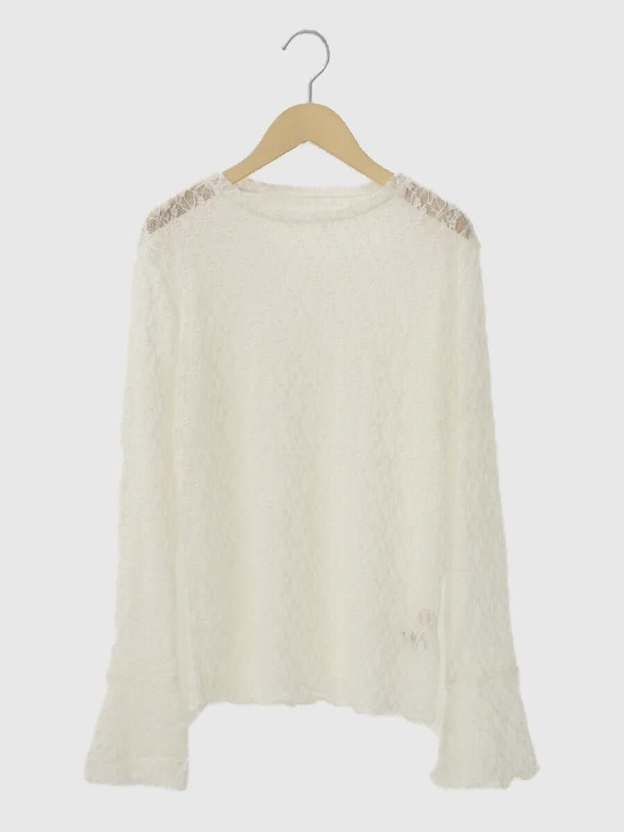 【ヴァン/Vin】の袖フレアレースニットシアーカットソー インテリア・キッズ・メンズ・レディースファッション・服の通販 founy(ファニー) 　ファッション　Fashion　レディースファッション　Fashion for Women　トップス・カットソー　Cut & Sew Tops　ニット　Knit Tops & Sweaters　カットソー・ベーシックTシャツ　Cut-and-Sewn Tops / Stretch Tees & Basics　おすすめ　Recommended / Our Picks　インナー　Innerwear　エレガント 上品　Elegant　オケージョン　Occasion Wear　カットソー　Cut and Sewn Top　スリーブ　Sleeve, Long Sleeve / Short Sleeve　フレア　Flare, Flared　透かし　Cut-Out, Lacework　オフホワイト|ID: prp329100004771647 ipo3291000000034978544