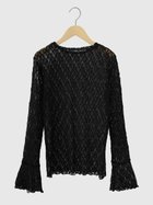 【ヴァン/Vin】の袖フレアレースニットシアーカットソー 人気、トレンドファッション・服の通販 founy(ファニー) ファッション Fashion レディースファッション Fashion for Women トップス・カットソー Cut & Sew Tops ニット Knit Tops & Sweaters カットソー・ベーシックTシャツ Cut-and-Sewn Tops / Stretch Tees & Basics おすすめ Recommended / Our Picks インナー Innerwear エレガント 上品 Elegant オケージョン Occasion Wear カットソー Cut and Sewn Top スリーブ Sleeve, Long Sleeve / Short Sleeve フレア Flare, Flared 透かし Cut-Out, Lacework thumbnail ブラック|ID: prp329100004771647 ipo3291000000034978545
