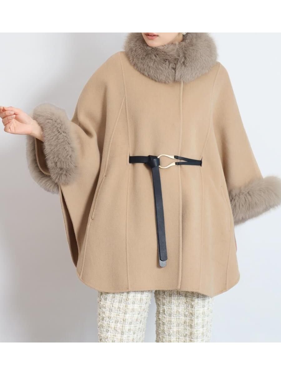 【ヴァン/Vin】のベルテッドファーポンチョ インテリア・キッズ・メンズ・レディースファッション・服の通販 founy(ファニー) ファッション Fashion レディースファッション Fashion for Women アウター Coat / Outerwear Collection ポンチョ・ケープコート Ponchos & Capes エレガント 上品 Elegant デコルテ Décolleté, Neckline フォックス Fox, Fox Fur フレア Flare, Flared ポンチョ Poncho, Cape Style ラグジュアリー Luxury, Elegant リュクス Luxury, Elegant, High-End, Chic 冬 Winter / This Winter ベージュ|ID: prp329100004771652 ipo3291000000034819806