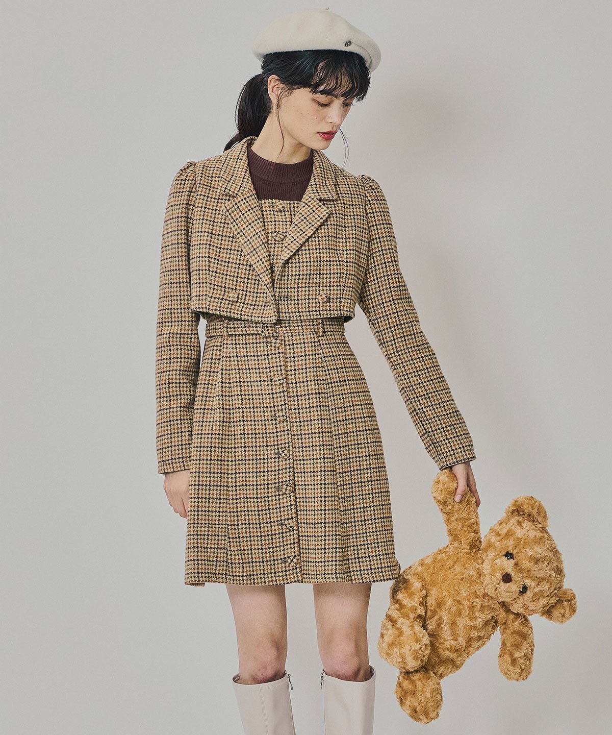 【レディアゼル/REDYAZEL】のハウンドトゥースショートジャケット*ミニワンピース インテリア・キッズ・メンズ・レディースファッション・服の通販 founy(ファニー) ファッション Fashion レディースファッション Fashion for Women アウター Coat / Outerwear Collection レディースジャケット・軽アウター Jackets おすすめ Recommended / Our Picks インナー Innerwear クラシカル Classical, Vintage-Inspired クラシック Classic, Timeless Style コンパクト Compact, Small Size ショート Short, Short Length ジャケット Jacket, Outerwear セットアップ Set-Up, Coordinated Outfit タートル Turtleneck, Turtle Collar デニム Denim, Jeans Material トレンド Trend, Trending Now ハウンドトゥース Houndstooth, Dogtooth Check フロント Front, Front Design ミニスカート Mini Skirt, Short Skirt ロング Long, Long-Length エレガント 上品 Elegant A/W・秋冬 Autumn/Winter カーキ|ID: prp329100004771674 ipo3291000000035161085