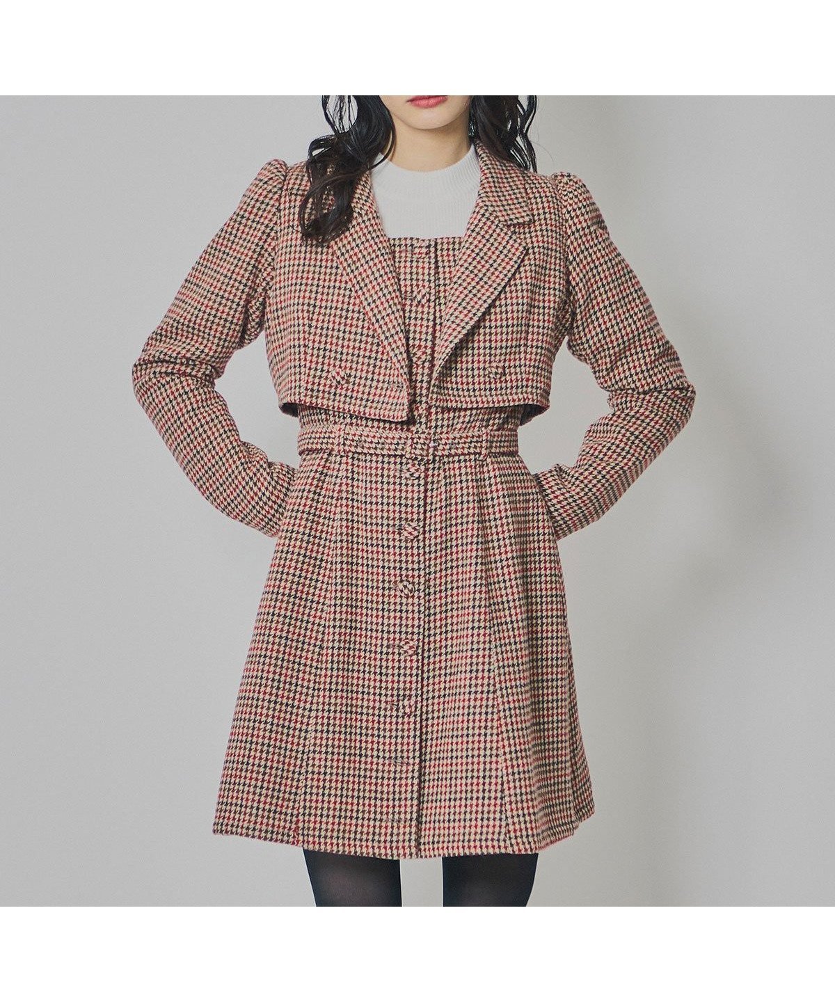 【レディアゼル/REDYAZEL】のハウンドトゥースショートジャケット*ミニワンピース インテリア・キッズ・メンズ・レディースファッション・服の通販 founy(ファニー) ファッション Fashion レディースファッション Fashion for Women アウター Coat / Outerwear Collection レディースジャケット・軽アウター Jackets おすすめ Recommended / Our Picks インナー Innerwear クラシカル Classical, Vintage-Inspired クラシック Classic, Timeless Style コンパクト Compact, Small Size ショート Short, Short Length ジャケット Jacket, Outerwear セットアップ Set-Up, Coordinated Outfit タートル Turtleneck, Turtle Collar デニム Denim, Jeans Material トレンド Trend, Trending Now ハウンドトゥース Houndstooth, Dogtooth Check フロント Front, Front Design ミニスカート Mini Skirt, Short Skirt ロング Long, Long-Length エレガント 上品 Elegant A/W・秋冬 Autumn/Winter ブラウン|ID: prp329100004771674 ipo3291000000035161087