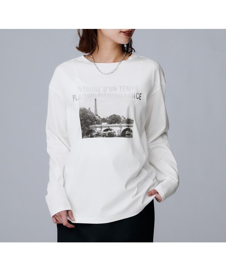 【アンタイトル/UNTITLED】の【コットン100%/】グラフィックロンT 人気、トレンドファッション・服の通販 founy(ファニー) 　ファッション　Fashion　レディースファッション　Fashion for Women　トップス・カットソー　Cut & Sew Tops　ロングTシャツ・Tシャツ　Longline T-Shirts & Tees　インナー　Innerwear　グラフィック　Graphic, Graphic Design　シルケット　Silket, Silky Cotton　ジャケット　Jacket, Outerwear　スマート　Smart, Elegant　プリント　Print, Printed Pattern　ボトム　Bottoms, Lower Wear　 other-1|ID: prp329100004771716 ipo3291000000034569855