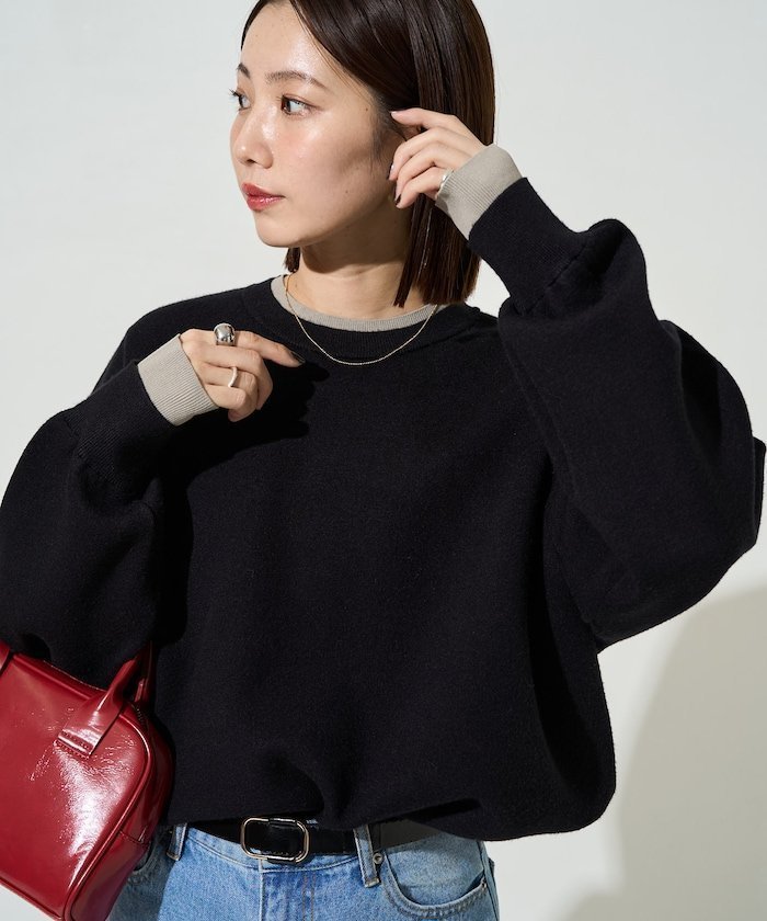 【フリークスストア/FREAK'S STORE】の接結 配色 カラー ニット プルオーバー【限定展開】25AW インテリア・キッズ・メンズ・レディースファッション・服の通販 founy(ファニー) 　ファッション　Fashion　レディースファッション　Fashion for Women　トップス・カットソー　Cut & Sew Tops　ニット　Knit Tops & Sweaters　カジュアルプルオーバー・ニットトップス　Pullovers & Knit Tops / Casual Pullovers　カーディガン　Cardigan, Knitwear　コンビ　Combo, Combination Style　シンプル　Simple, Minimal　人気　Popular, Best Seller　バランス　Balance, Style Balance　ベーシック　Basic, Essential　リラックス　Relax, Relaxed Fit　A/W・秋冬　Autumn/Winter　冬　Winter / This Winter　おすすめ　Recommended / Our Picks　2025年　2025　2025-2026秋冬・A/W　Autumn/Winter 2025–26 AW25–26　ブラック×グレー|ID: prp329100004771725 ipo3291000000036070922