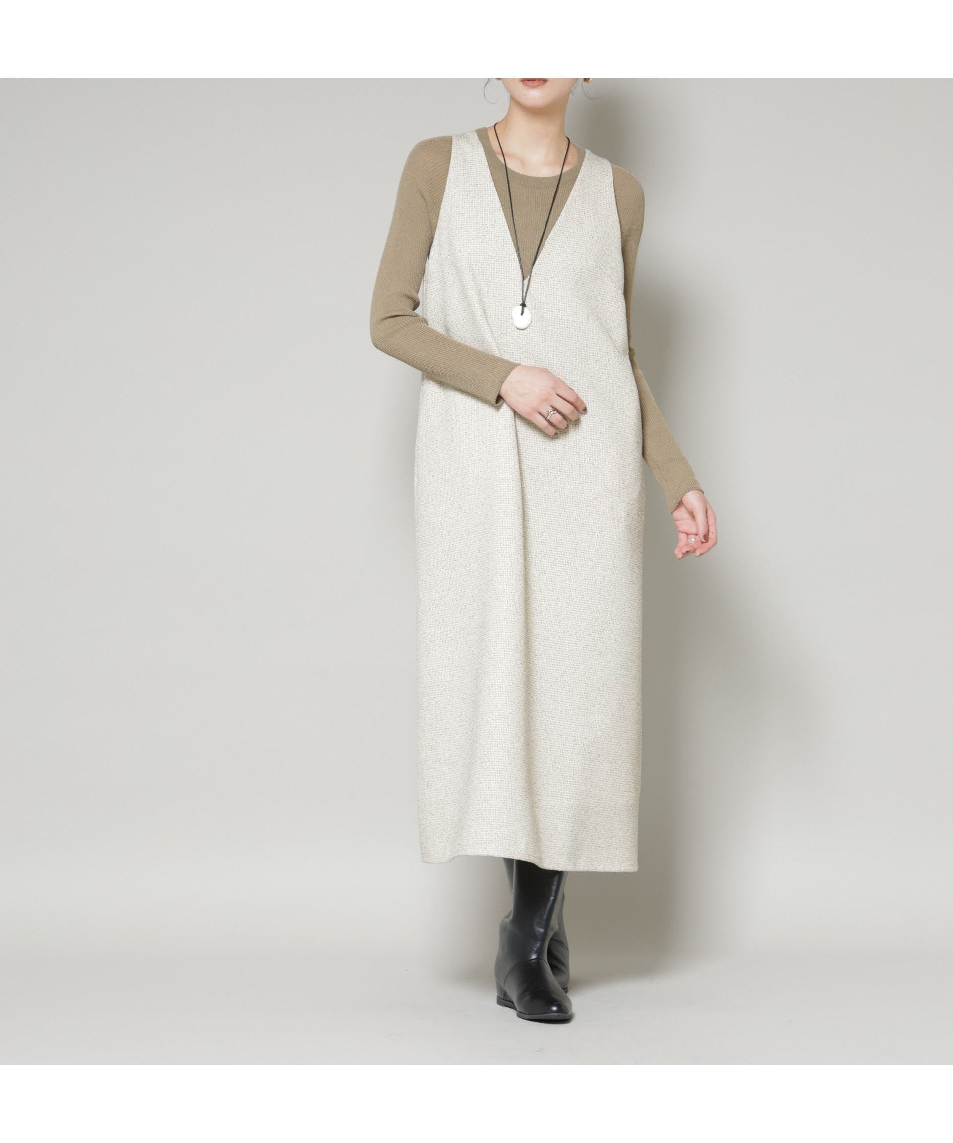 【ナノ ユニバース/nano universe】のツイードIラインワンピース×シアーリブニットセット インテリア・キッズ・メンズ・レディースファッション・服の通販 founy(ファニー) 　ファッション　Fashion　レディースファッション　Fashion for Women　ワンピース　Dresses　ツイード　Twill, Twill Weave　エレガント 上品　Elegant　2025年　2025　2025-2026秋冬・A/W　Autumn/Winter 2025–26 AW25–26　アイボリー7|ID: prp329100004771737 ipo3291000000035029357