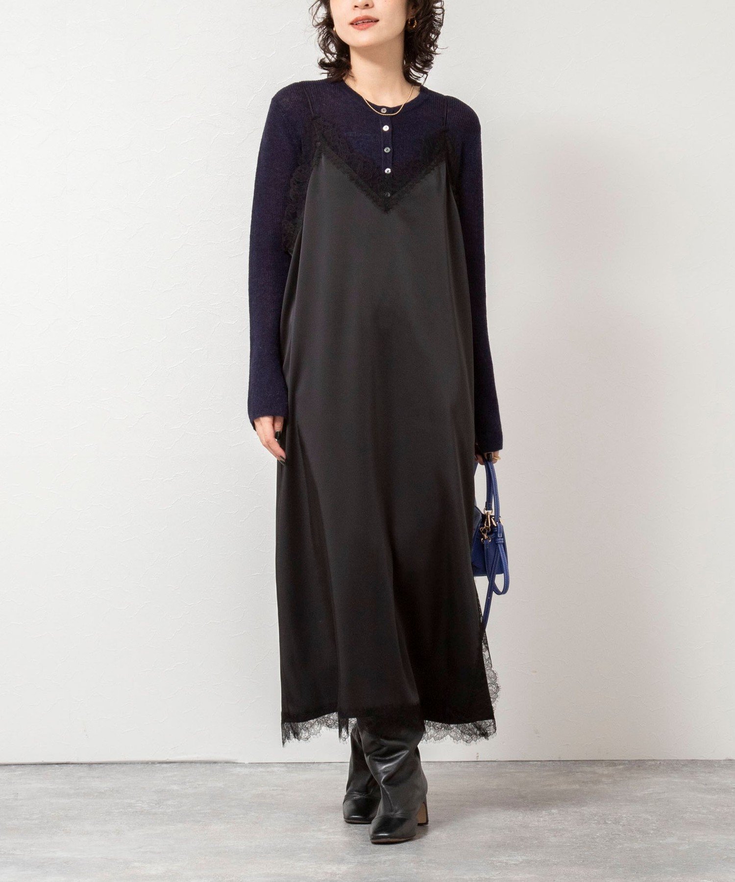 【ノーリーズ/NOLLEY'S】のウォッシャブルトリミングレースサテンキャミワンピース インテリア・キッズ・メンズ・レディースファッション・服の通販 founy(ファニー) 　ファッション　Fashion　レディースファッション　Fashion for Women　ワンピース　Dresses　キャミソールワンピース　Camisole Dresses　インナー　Innerwear　エレガント 上品　Elegant　キャミワンピース　Cami Dress, Slip Dress　ラグジュアリー　Luxury, Elegant　レース　Lace, Lace Fabric　ロング　Long, Long-Length　おすすめ　Recommended / Our Picks　2025年　2025　2025-2026秋冬・A/W　Autumn/Winter 2025–26 AW25–26　ブラック|ID: prp329100004771738 ipo3291000000035099129