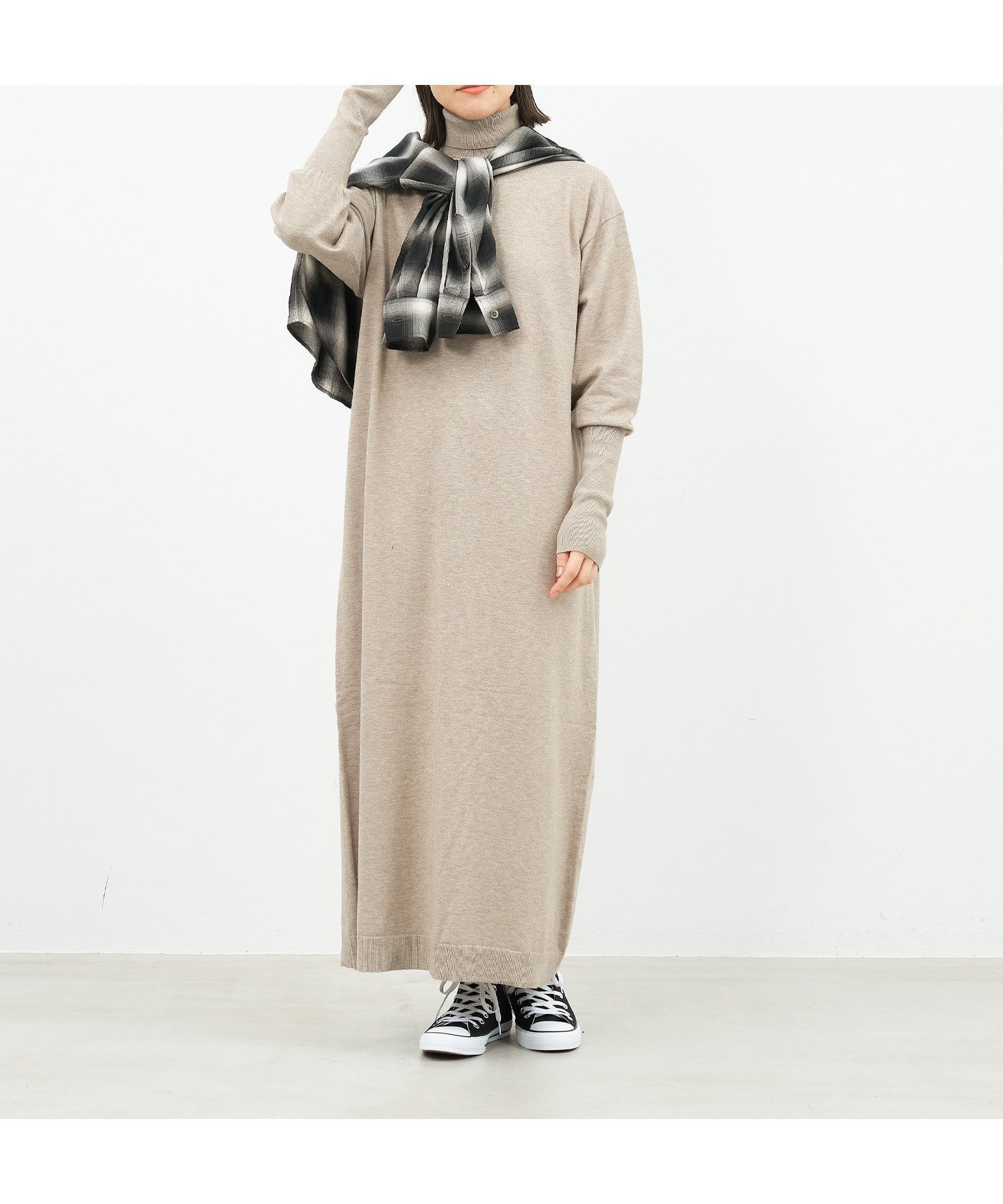 【マイカ ディール/MICA & DEAL】のハイネックニットワンピース 人気、トレンドファッション・服の通販 founy(ファニー) 　ファッション　Fashion　レディースファッション　Fashion for Women　ワンピース　Dresses　ニットワンピース　Knit Dresses　アクセサリー　Fashion Accessories　ストレッチ　Stretch, Stretchy Fabric　スニーカー　Sneakers, Trainers　ダウン　Down, Puffer　ハイネック　High Neck, Mock Neck　おすすめ　Recommended / Our Picks　エレガント 上品　Elegant　 other-1|ID: prp329100004771750 ipo3291000000034570222