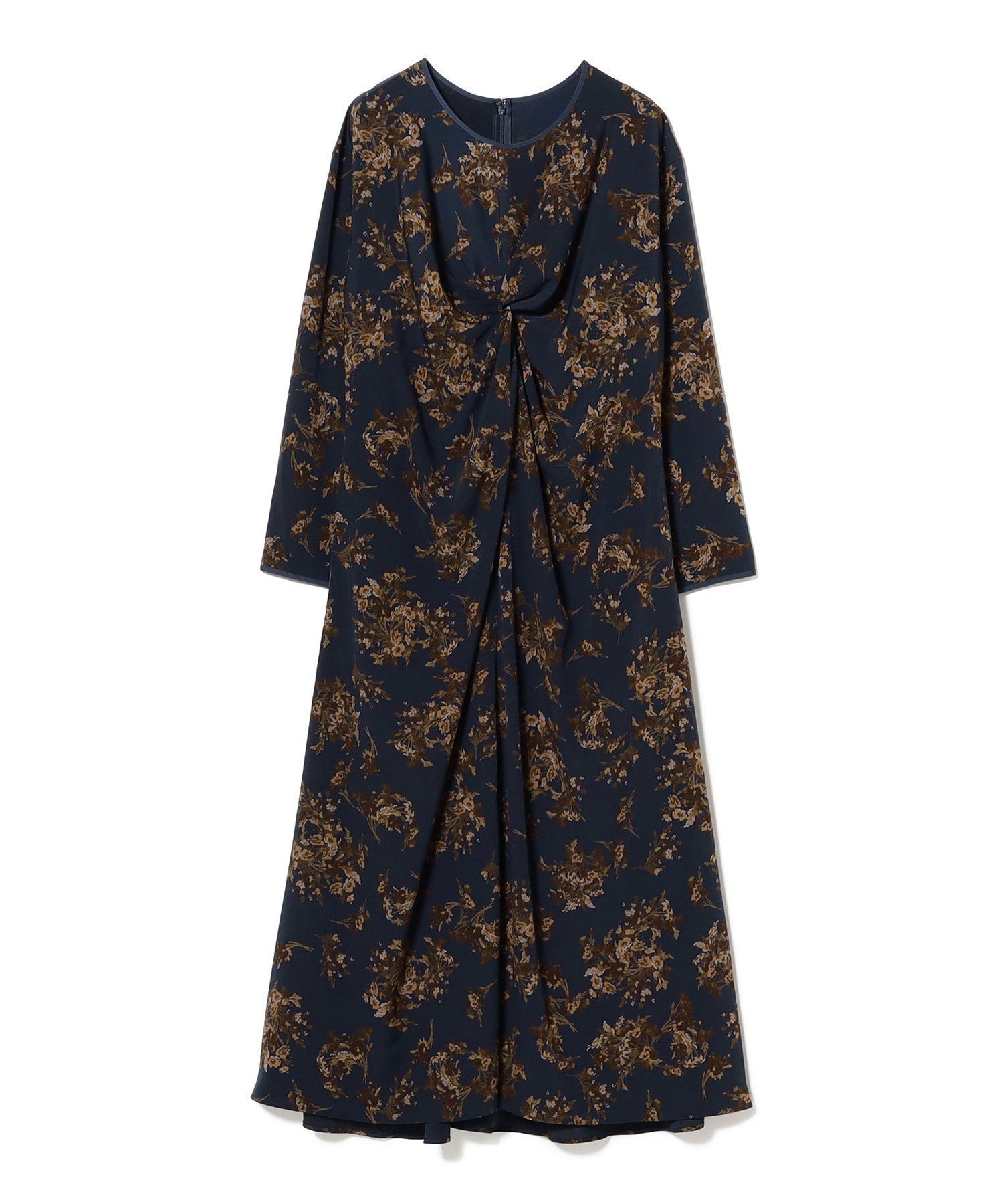 【デミルクス ビームス/Demi-Luxe BEAMS】のブーケプリント ツイストワンピース インテリア・キッズ・メンズ・レディースファッション・服の通販 founy(ファニー) 　ファッション　Fashion　レディースファッション　Fashion for Women　ワンピース　Dresses　アンティーク　Antique-Inspired　ジャケット　Jacket, Outerwear　ツイスト　Tweed, Tweed Fabric　プリント　Print, Printed Pattern　ペチコート　Petticoat, Underskirt　冬　Winter / This Winter　NAVY|ID: prp329100004771754 ipo3291000000034570263