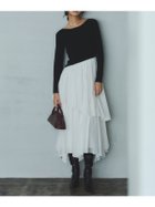 【アニュアンス/anuans】のボートネックイレギュラーヘムドッキングニットワンピース MIX|ID: prp329100004771761 ipo3291000000034570318