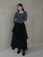 【アニュアンス/anuans】のボートネックイレギュラーヘムドッキングニットワンピース GREY|ID: prp329100004771761 ipo3291000000034570319