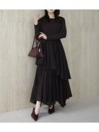 【アニュアンス/anuans】のボートネックイレギュラーヘムドッキングニットワンピース BROWN|ID: prp329100004771761 ipo3291000000034570320