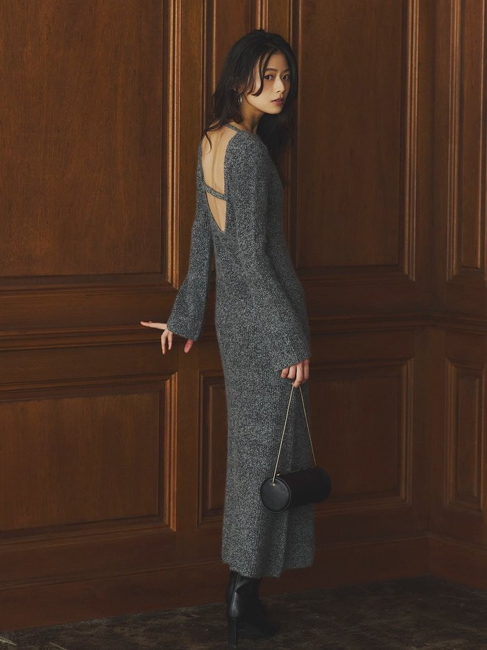 【アニュアンス/anuans】のバックオープンレイヤーニットワンピース インテリア・キッズ・メンズ・レディースファッション・服の通販 founy(ファニー) https://founy.com/ ファッション Fashion レディースファッション Fashion for Women ワンピース Dresses ニットワンピース Knit Dresses インナー Innerwear シンプル Simple, Minimal フォックス Fox, Fox Fur リラックス Relax, Relaxed Fit ルーズ Loose, Oversized |ID: prp329100004771762 ipo3291000000034570327