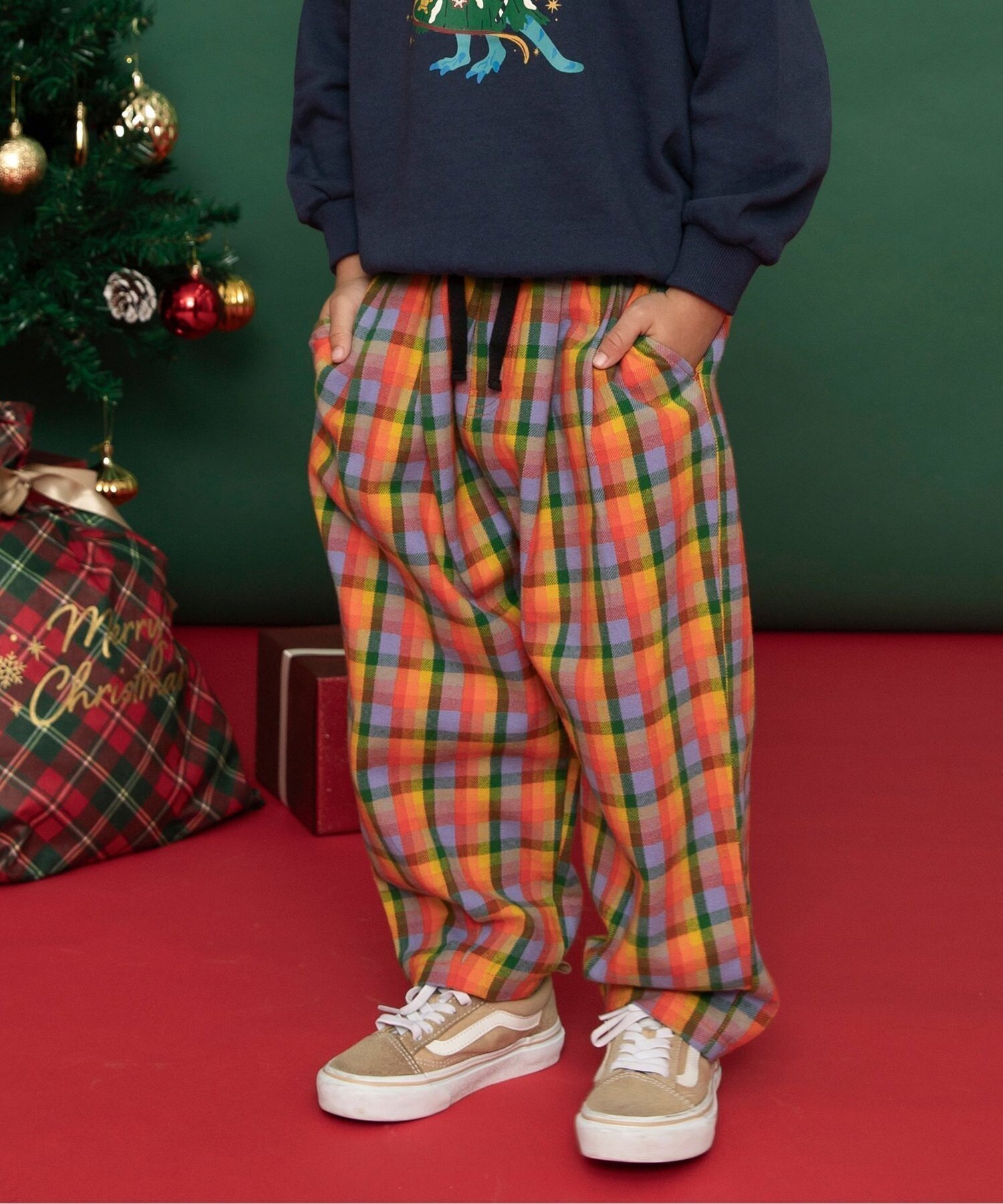 【エフオー オンラインストア/F.O.Online Store / KIDS】の【リンク】チェックパンツ 10分丈 インテリア・キッズ・メンズ・レディースファッション・服の通販 founy(ファニー) ファッション Fashion キッズファッション Fashion for Kids ボトムス Bottoms おすすめ Recommended / Our Picks チェック Check, Plaid, Tartan 人気 Popular, Best Seller オレンジ|ID: prp329100004771874 ipo3291000000034703246