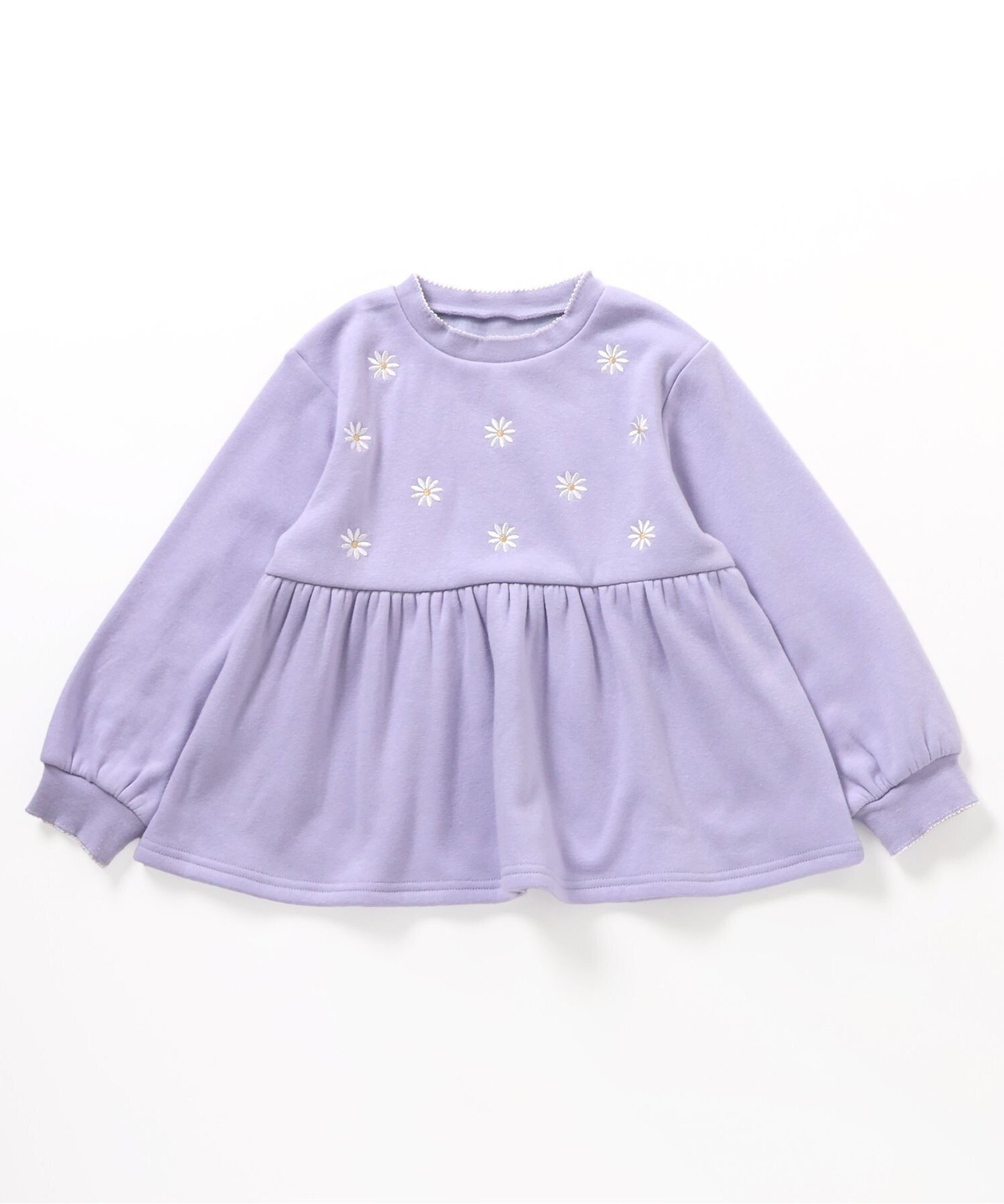 【エフオー オンラインストア/F.O.Online Store / KIDS】のWEB限定 裏シャギーペプラム刺繍トレーナー インテリア・キッズ・メンズ・レディースファッション・服の通販 founy(ファニー) ファッション Fashion キッズファッション Fashion for Kids トレーナー Sweatshirt, Trainer ラベンダー|ID: prp329100004771959 ipo3291000000034716075