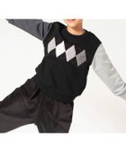 【コムサイズム/COMME CA ISM / KIDS】のアーガイルモチーフ 長袖トレーナー 人気、トレンドファッション・服の通販 founy(ファニー) ファッション Fashion キッズファッション Fashion for Kids インナー Innerwear シンプル Simple, Minimal トレーナー Sweatshirt, Trainer モチーフ Motif, Design Theme エレガント 上品 Elegant 吸水 Absorbent, Quick-Dry 長袖 Long Sleeve, Full Sleeve thumbnail ブラック|ID: prp329100004771997 ipo3291000000035148489