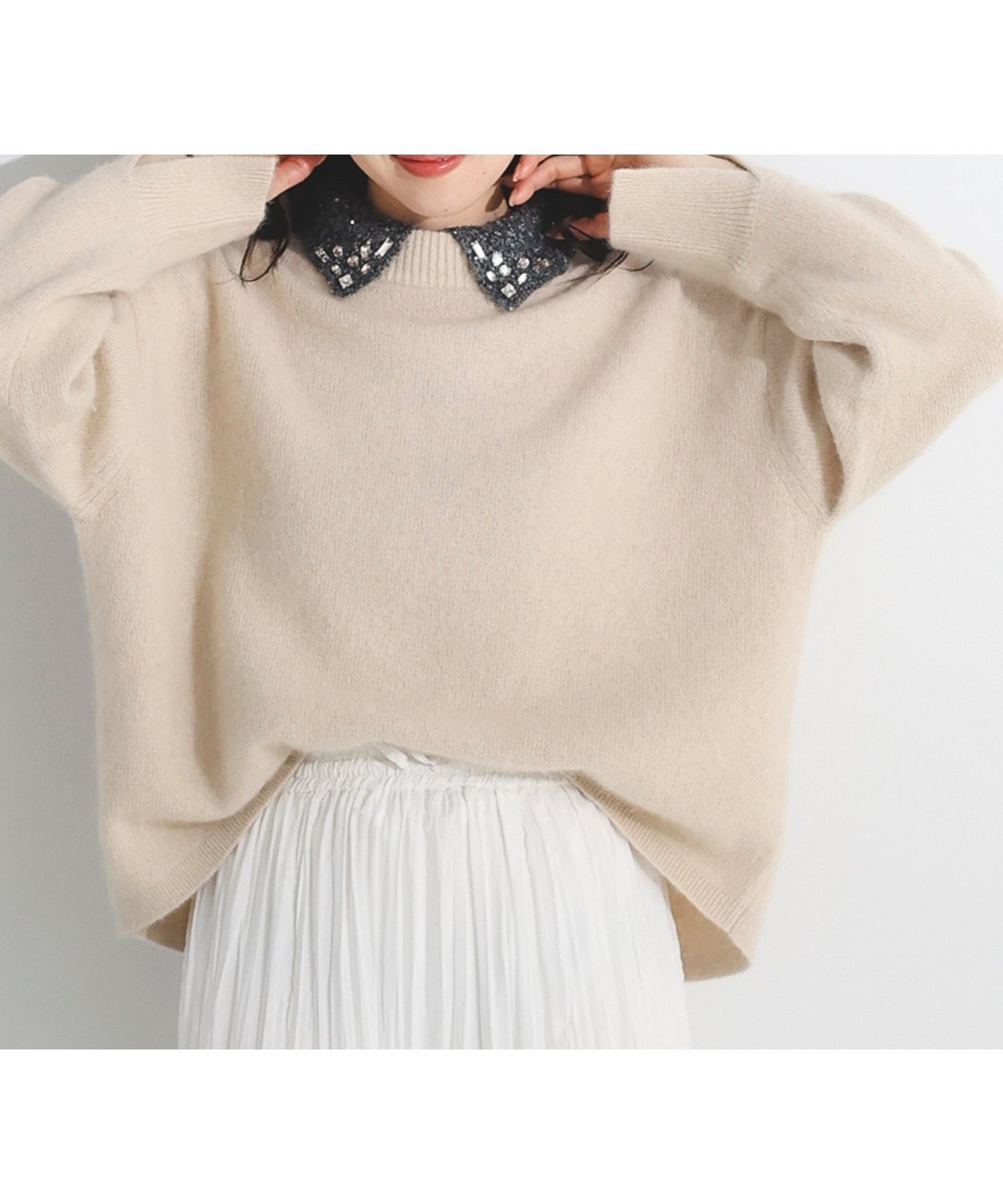 【ルクールブラン/le.coeur blanc】のモックネックチャイニーズラクーンプルオーバー 人気、トレンドファッション・服の通販 founy(ファニー) 　ファッション　Fashion　レディースファッション　Fashion for Women　トップス・カットソー　Cut & Sew Tops　カジュアルプルオーバー・ニットトップス　Pullovers & Knit Tops / Casual Pullovers　ウェーブ　Wavy Pattern　コンパクト　Compact, Small Size　シンプル　Simple, Minimal　フラット　Flat, Flat Shoes　ベーシック　Basic, Essential　モックネック　Mock Neck, Short Turtleneck　 other-1|ID: prp329100004772019 ipo3291000000034906795