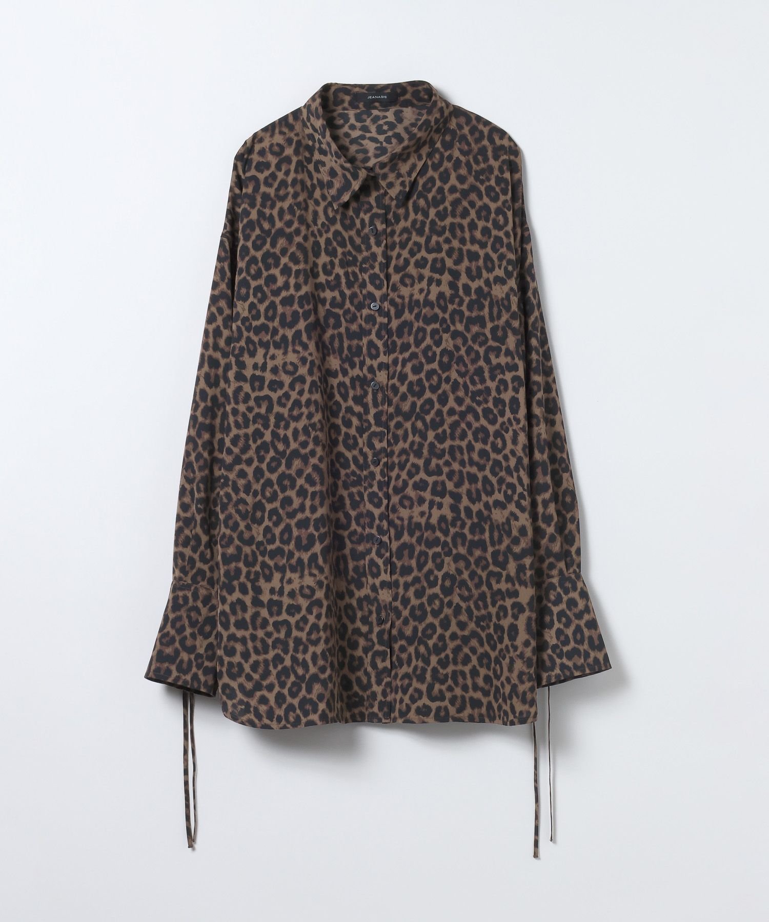 【ジーナシス/JEANASiS】の2WAYカフスシルキーシャツ インテリア・キッズ・メンズ・レディースファッション・服の通販 founy(ファニー) 　ファッション　Fashion　レディースファッション　Fashion for Women　トップス・カットソー　Cut & Sew Tops　シャツ・ブラウス・オフィスカジュアル　Elegant Blouses & Button-Ups　カフス　Cuff Design　シンプル　Simple, Minimal　スウェット / スエット　Sweatshirt, Sweatwear　デニム　Denim, Jeans Material　リボン　Ribbon, Bow　ルーズ　Loose, Oversized　レオパード|ID: prp329100004772040 ipo3291000000034693142