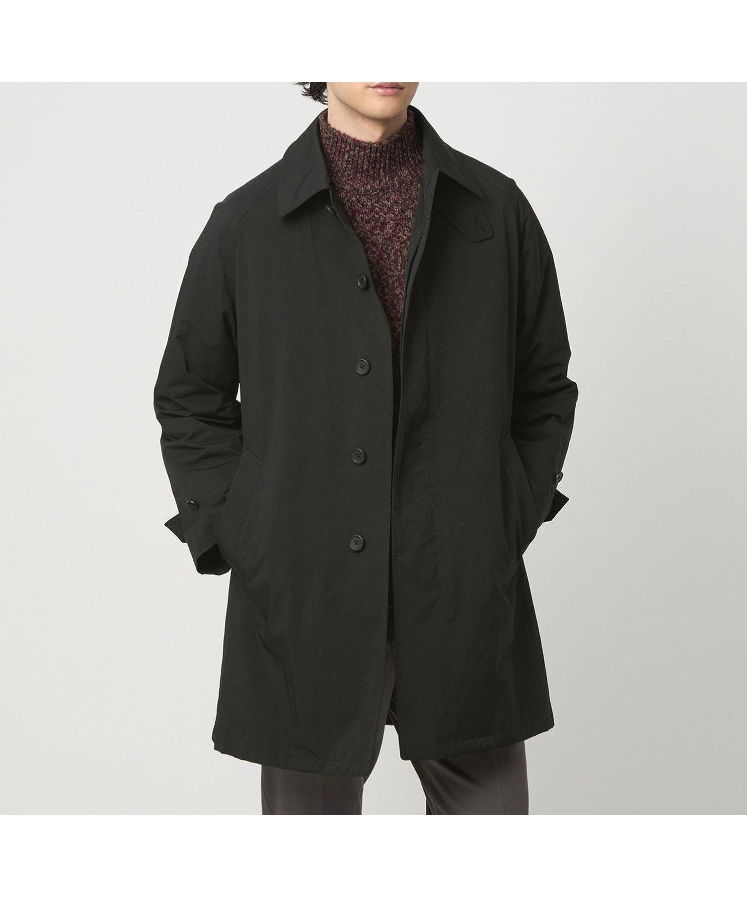 【ユナイテッドアローズ/UNITED ARROWS / MEN】のピーチツイル バルマカーンコート 撥水 インテリア・キッズ・メンズ・レディースファッション・服の通販 founy(ファニー) 　ファッション　Fashion　メンズファッション　Fashion for Men　スマート　Smart, Elegant　スリーブ　Sleeve, Long Sleeve / Short Sleeve　スーツ　Suit, Formalwear　ツイル　Twist, Twisted Detail　ハーフ　Half, Half-Length　ピーチ　Peach, Soft Touch　ライナー　Liner, Inner Layer　リラックス　Relax, Relaxed Fit　ビジネス 仕事 通勤　Business / Work / Commuting　BLACK|ID: prp329100004772097 ipo3291000000035086008