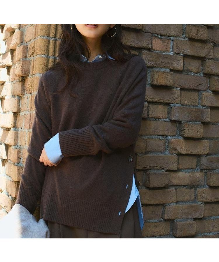 【アンタイトル/UNTITLED】の【重ね着もおすすめ/洗える】ウールカシミヤ クルーネックニット インテリア・キッズ・メンズ・レディースファッション・服の通販 founy(ファニー) ファッション Fashion レディースファッション Fashion for Women トップス・カットソー Cut & Sew Tops ニット Knit Tops & Sweaters 洗える Machine Washable スマート Smart, Elegant スリット Slit, Slit Detail トレンド Trend, Trending Now 人気 Popular, Best Seller ボトム Bottoms, Lower Wear ミックス Mix, Mixed Style リラックス Relax, Relaxed Fit ロング Long, Long-Length ワイド Wide, Wide Fit おすすめ Recommended / Our Picks ブラウン|ID: prp329100004772221 ipo3291000000034575580