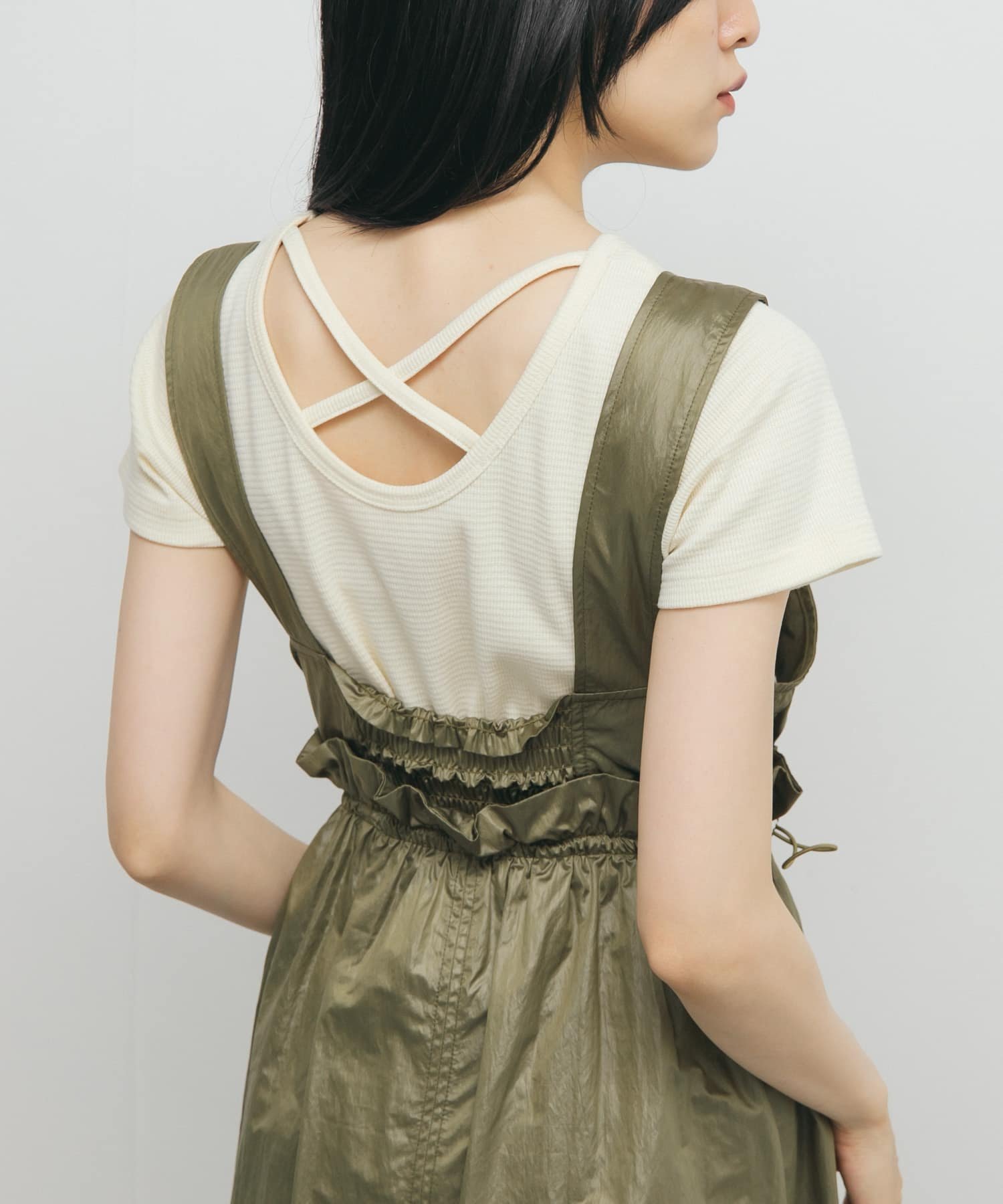 【ケービーエフ/KBF / URBAN RESEARCH】のバッククロスTEE インテリア・キッズ・メンズ・レディースファッション・服の通販 founy(ファニー) 　ファッション　Fashion　レディースファッション　Fashion for Women　バッグ　Bags　2025年　2025　2025春夏・S/S　Spring/Summer 2025 SS25　インナー　Innerwear　コンパクト　Compact, Small Size　サーマル　Thermal, Waffle Knit　バランス　Balance, Style Balance　夏　Summer　S/S・春夏　SS, Spring/Summer, Warm Season　IVORY|ID: prp329100004772305 ipo3291000000034576781