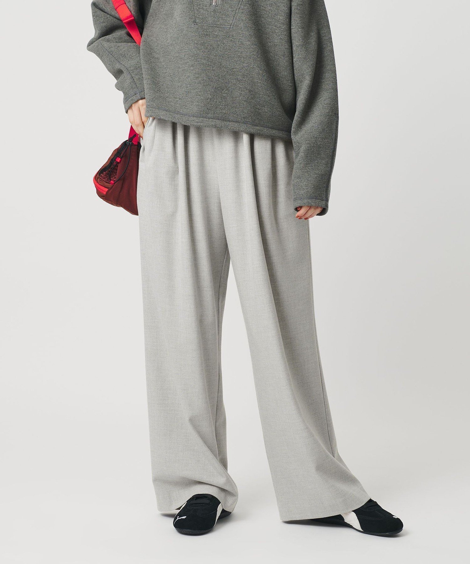 【ビューティ&ユース ユナイテッドアローズ/BEAUTY&YOUTH / UNITED ARROWS】の裏起毛ジョーゼット ワイドパンツ ウォッシャブル インテリア・キッズ・メンズ・レディースファッション・服の通販 founy(ファニー) 　ファッション　Fashion　レディースファッション　Fashion for Women　パンツ　Pants & Trousers　アクリル　Acrylic Material　ウォッシャブル　Machine Washable　ジャケット　Jacket, Outerwear　ジョーゼット　Georgette, Semi-Sheer Fabric　スラックス　Slacks, Dress Pants　ボトム　Bottoms, Lower Wear　マニッシュ　Mannish, Boyish　リラックス　Relax, Relaxed Fit　ワイド　Wide, Wide Fit　A/W・秋冬　Autumn/Winter　おすすめ　Recommended / Our Picks　LT.GRAY|ID: prp329100004772308 ipo3291000000034576809