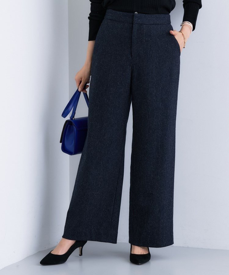 【インディヴィ/INDIVI】の【褒められパンツ/ウール混】ウォームウール ワイドパンツ インテリア・キッズ・メンズ・レディースファッション・服の通販 founy(ファニー) ファッション Fashion レディースファッション Fashion for Women パンツ Pants & Trousers ウォーム Warm Fabric ストレッチ Stretch, Stretchy Fabric スマート Smart, Elegant ツイード Twill, Twill Weave パターン Pattern, Design Print ポケット Pocket, Pocket Detail ワイド Wide, Wide Fit 冬 Winter / This Winter ネイビー|ID: prp329100004772319 ipo3291000000034576911