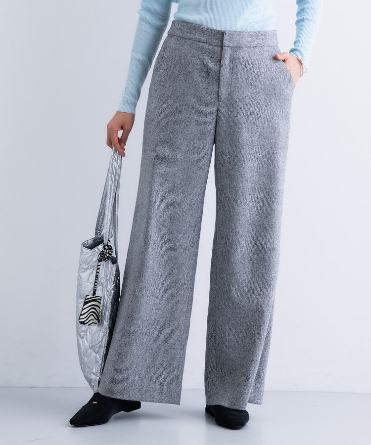 【インディヴィ/INDIVI】の【褒められパンツ/ウール混】ウォームウール ワイドパンツ インテリア・キッズ・メンズ・レディースファッション・服の通販 founy(ファニー) ファッション Fashion レディースファッション Fashion for Women パンツ Pants & Trousers ウォーム Warm Fabric ストレッチ Stretch, Stretchy Fabric スマート Smart, Elegant ツイード Twill, Twill Weave パターン Pattern, Design Print ポケット Pocket, Pocket Detail ワイド Wide, Wide Fit 冬 Winter / This Winter チャコールグレー|ID: prp329100004772319 ipo3291000000034576914