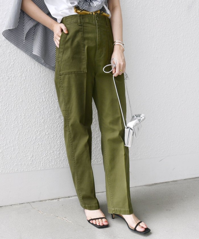 【シップス フォー ウィメン/SHIPS】の洗濯機可能 ミリタリー ベイカー パンツ インテリア・キッズ・メンズ・レディースファッション・服の通販 founy(ファニー) https://founy.com/ ファッション Fashion レディースファッション Fashion for Women パンツ Pants & Trousers ヴィンテージ Vintage Style ストレッチ Stretch, Stretchy Fabric ストレート Straight, Straight Cut センター Center, Center Line フォルム Silhouette, Form フランス France, French ミリタリー Military, Army Style 2025年 2025 2025春夏・S/S Spring/Summer 2025 SS25 |ID: prp329100004772329 ipo3291000000034577070