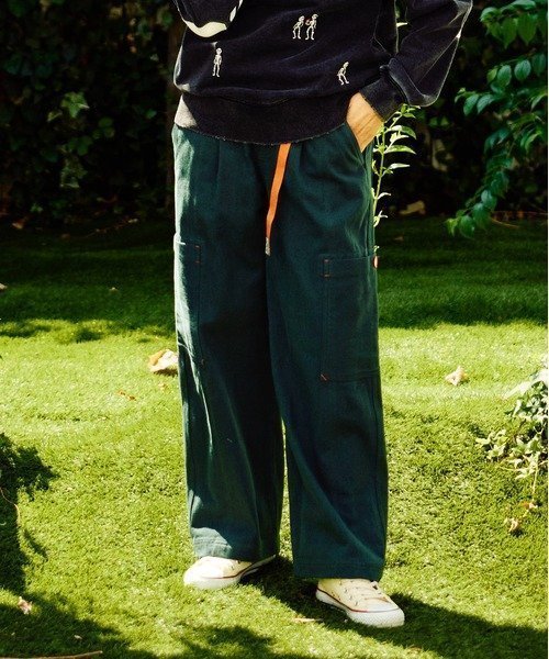 【ゴースローキャラバン/go slow caravan】のCOTTONツイル カラーステッチサイドポケットパンツ (WOMENS) インテリア・キッズ・メンズ・レディースファッション・服の通販 founy(ファニー) 　ファッション　Fashion　レディースファッション　Fashion for Women　パンツ　Pants & Trousers　ツイル　Twist, Twisted Detail　ポケット　Pocket, Pocket Detail　ブルーグリーン|ID: prp329100004772331 ipo3291000000034577086