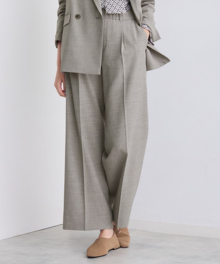 【インディヴィ/INDIVI】の【洗える/セットアップ可能】凹凸ストレッチ素材ストレートパンツ インテリア・キッズ・メンズ・レディースファッション・服の通販 founy(ファニー) ファッション Fashion レディースファッション Fashion for Women セットアップ Matching Sets レディースパンツ・ボトムス Pants & Trousers / Bottoms 洗える Machine Washable ジャケット Jacket, Outerwear ストレッチ Stretch, Stretchy Fabric ストレート Straight, Straight Cut スマート Smart, Elegant セットアップ Set-Up, Coordinated Outfit ポケット Pocket, Pocket Detail メランジ Melange, Mixed Yarn ワイド Wide, Wide Fit ライトグレー|ID: prp329100004772337 ipo3291000000034577184