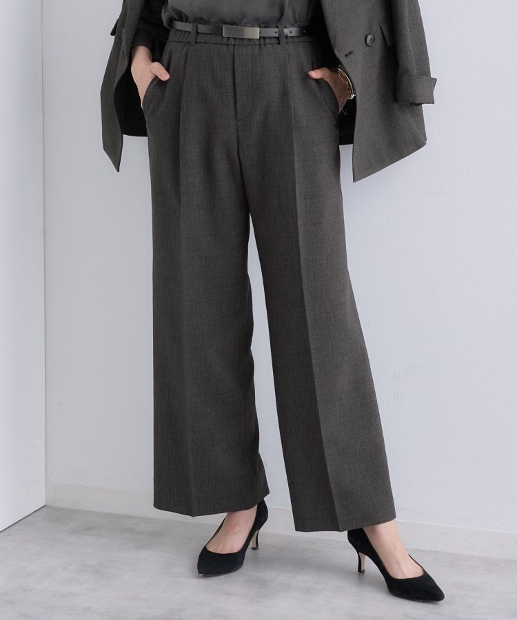 【インディヴィ/INDIVI】の【洗える/セットアップ可能】凹凸ストレッチ素材ストレートパンツ インテリア・キッズ・メンズ・レディースファッション・服の通販 founy(ファニー) ファッション Fashion レディースファッション Fashion for Women セットアップ Matching Sets レディースパンツ・ボトムス Pants & Trousers / Bottoms 洗える Machine Washable ジャケット Jacket, Outerwear ストレッチ Stretch, Stretchy Fabric ストレート Straight, Straight Cut スマート Smart, Elegant セットアップ Set-Up, Coordinated Outfit ポケット Pocket, Pocket Detail メランジ Melange, Mixed Yarn ワイド Wide, Wide Fit スミクロ|ID: prp329100004772337 ipo3291000000035046671