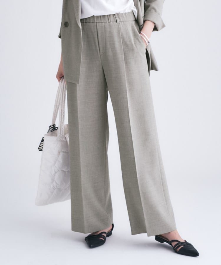 【インディヴィ/INDIVI】の【洗える/セットアップ可能】凹凸ストレッチ素材ストレートパンツ インテリア・キッズ・メンズ・レディースファッション・服の通販 founy(ファニー) ファッション Fashion レディースファッション Fashion for Women セットアップ Matching Sets レディースパンツ・ボトムス Pants & Trousers / Bottoms 洗える Machine Washable ジャケット Jacket, Outerwear ストレッチ Stretch, Stretchy Fabric ストレート Straight, Straight Cut スマート Smart, Elegant セットアップ Set-Up, Coordinated Outfit ポケット Pocket, Pocket Detail メランジ Melange, Mixed Yarn ワイド Wide, Wide Fit ライトグレー|ID: prp329100004772337 ipo3291000000035046672