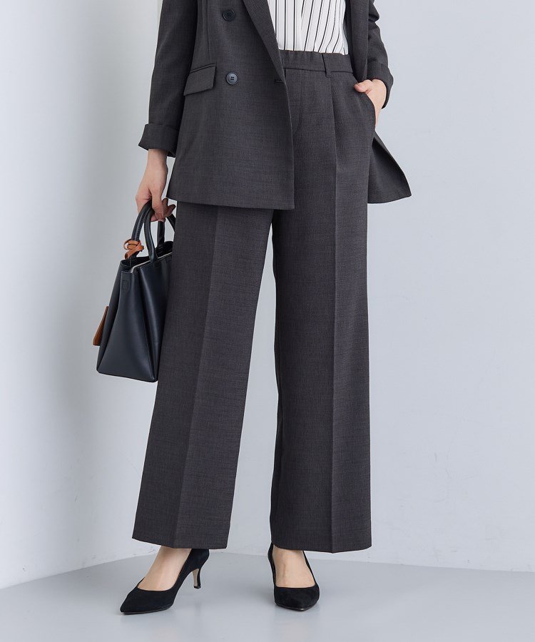 【インディヴィ/INDIVI】の【洗える/セットアップ可能】凹凸ストレッチ素材ストレートパンツ インテリア・キッズ・メンズ・レディースファッション・服の通販 founy(ファニー) ファッション Fashion レディースファッション Fashion for Women セットアップ Matching Sets レディースパンツ・ボトムス Pants & Trousers / Bottoms 洗える Machine Washable ジャケット Jacket, Outerwear ストレッチ Stretch, Stretchy Fabric ストレート Straight, Straight Cut スマート Smart, Elegant セットアップ Set-Up, Coordinated Outfit ポケット Pocket, Pocket Detail メランジ Melange, Mixed Yarn ワイド Wide, Wide Fit スミクロ|ID: prp329100004772337 ipo3291000000035046674