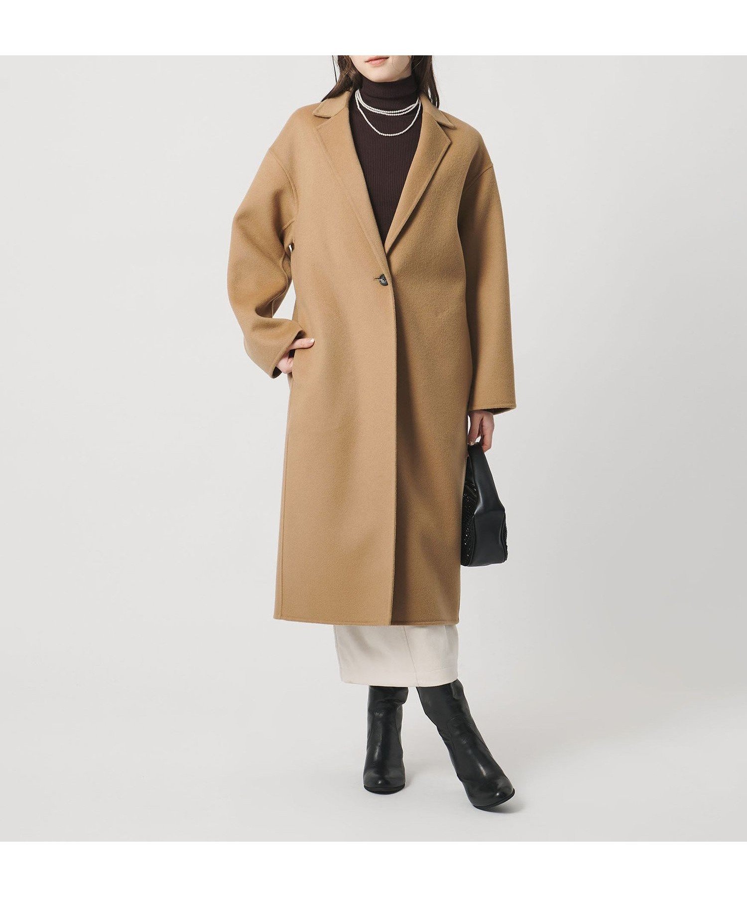 【ユナイテッドアローズ/UNITED ARROWS】のリバー テーラードコート インテリア・キッズ・メンズ・レディースファッション・服の通販 founy(ファニー) 　ファッション　Fashion　レディースファッション　Fashion for Women　アウター　Coat / Outerwear Collection　コート・ロングコート・ピーコート　Long Coats, Peacoats & More　インナー　Innerwear　シンプル　Simple, Minimal　チェック　Check, Plaid, Tartan　フェミニン　Feminine, Girly　フレア　Flare, Flared　プリーツ　Pleats, Pleated　リバーシブル　Reversible, Two-Sided　リラックス　Relax, Relaxed Fit　ワイド　Wide, Wide Fit　BEIGE|ID: prp329100004772364 ipo3291000000034984830