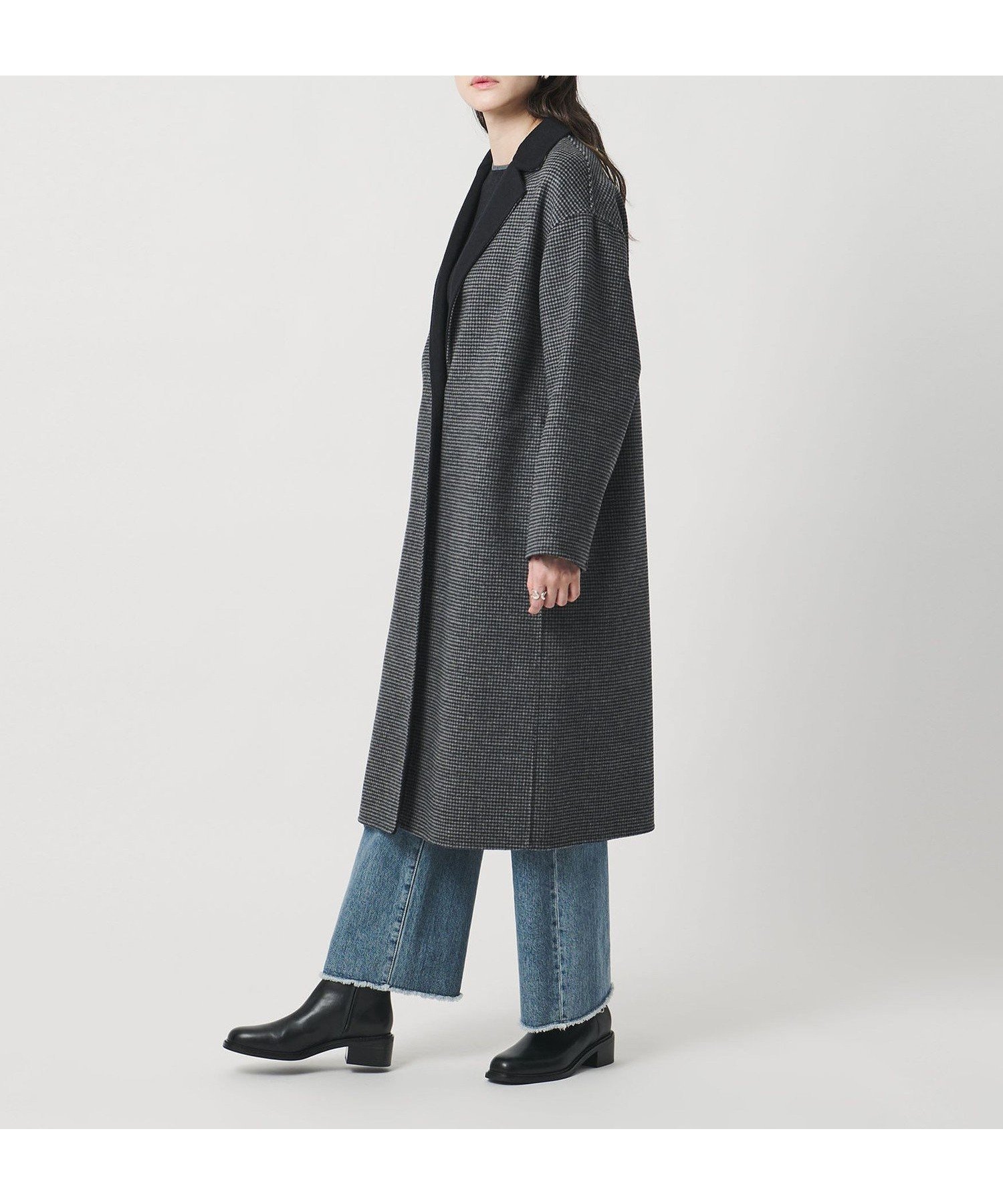 【ユナイテッドアローズ/UNITED ARROWS】のリバー テーラードコート インテリア・キッズ・メンズ・レディースファッション・服の通販 founy(ファニー) 　ファッション　Fashion　レディースファッション　Fashion for Women　アウター　Coat / Outerwear Collection　コート・ロングコート・ピーコート　Long Coats, Peacoats & More　インナー　Innerwear　シンプル　Simple, Minimal　チェック　Check, Plaid, Tartan　フェミニン　Feminine, Girly　フレア　Flare, Flared　プリーツ　Pleats, Pleated　リバーシブル　Reversible, Two-Sided　リラックス　Relax, Relaxed Fit　ワイド　Wide, Wide Fit　その他1|ID: prp329100004772364 ipo3291000000034984831